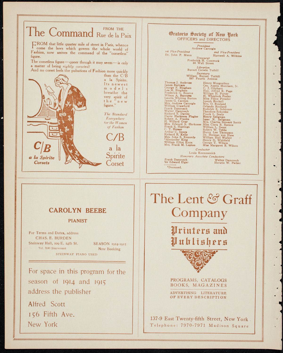 The Ellery Band, April 28, 1914, program page 8