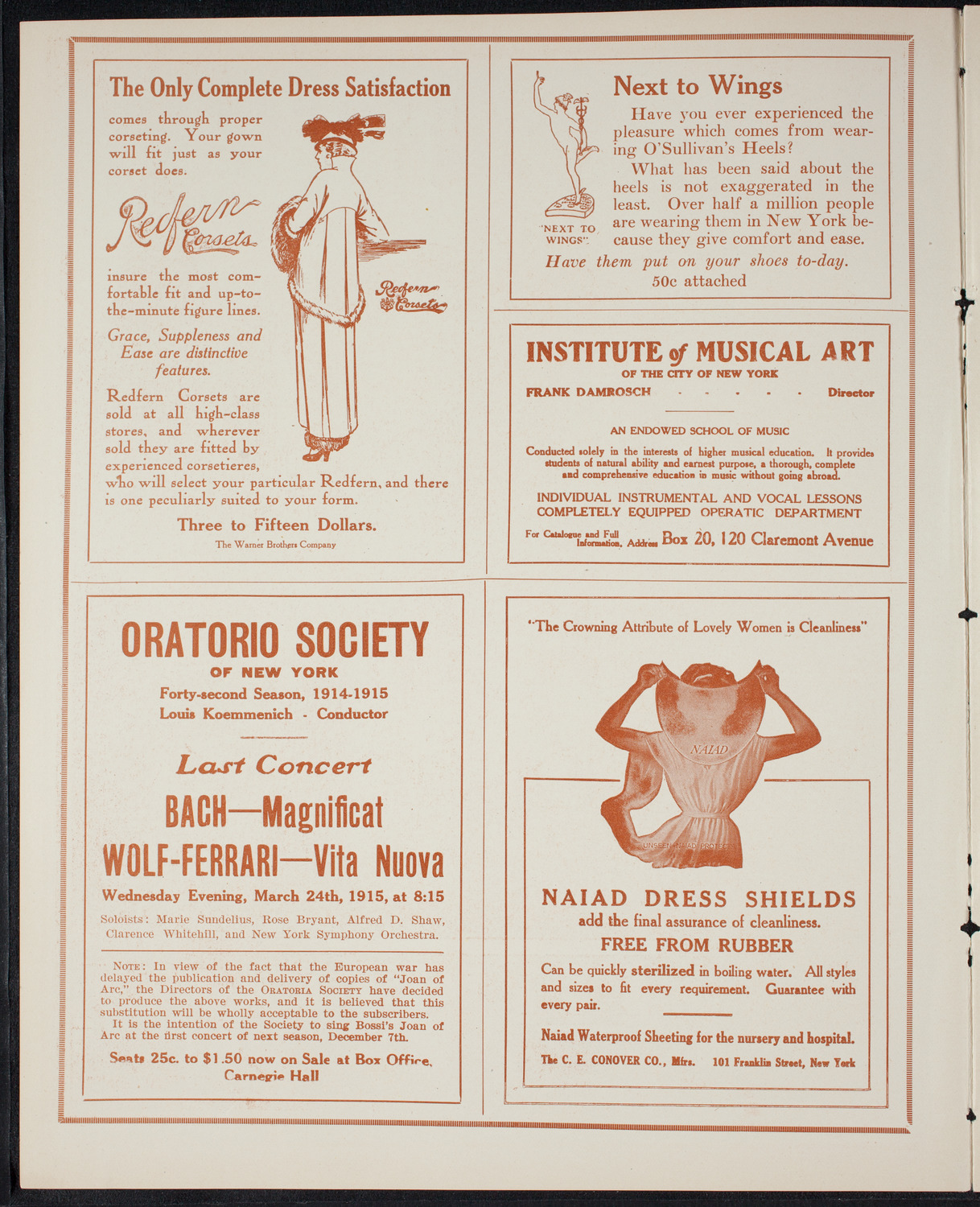 New York Symphony Orchestra, March 9, 1915, program page 2