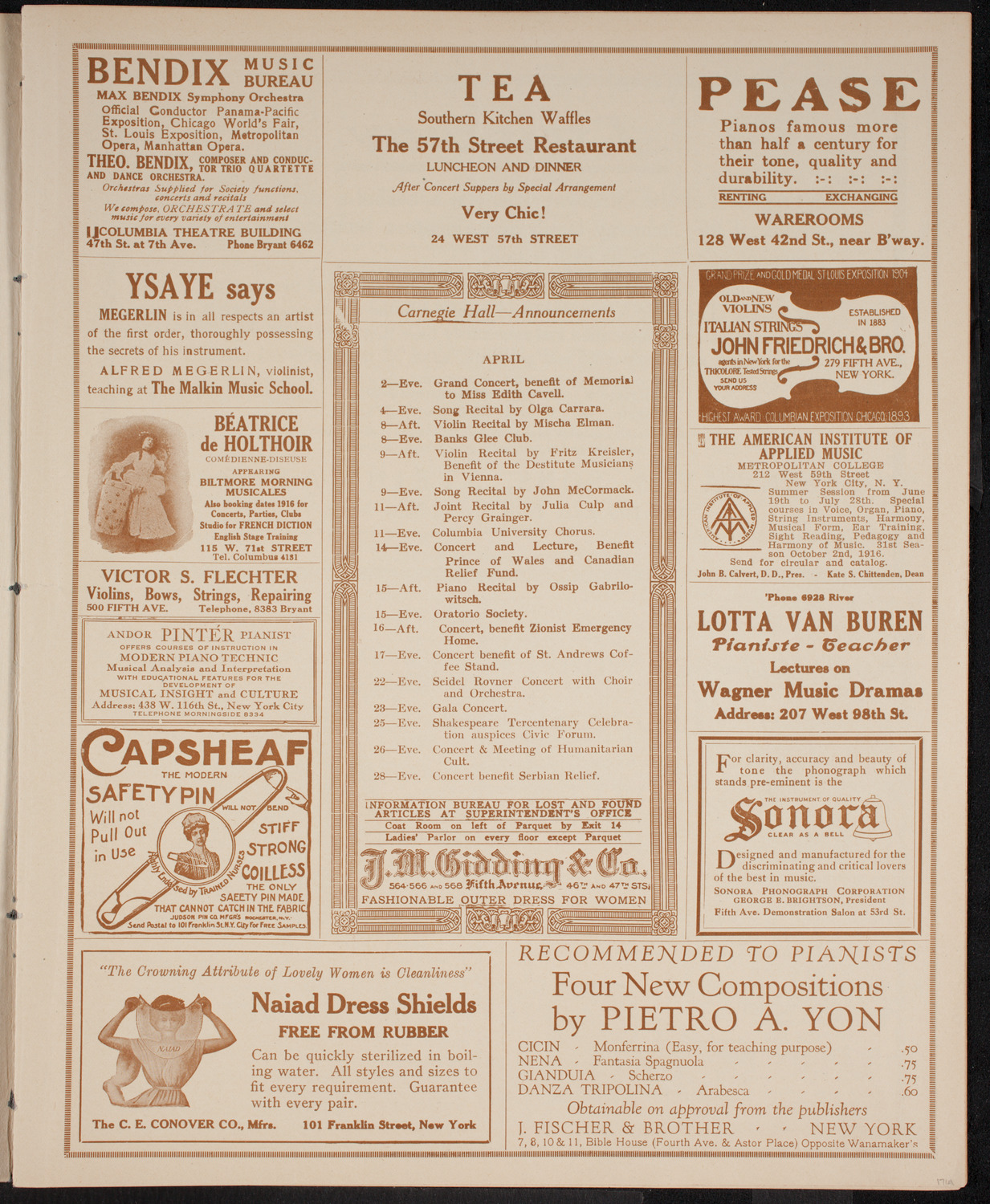 Benefit: Scandinavian Emigrant Home, April 1, 1916, program page 3