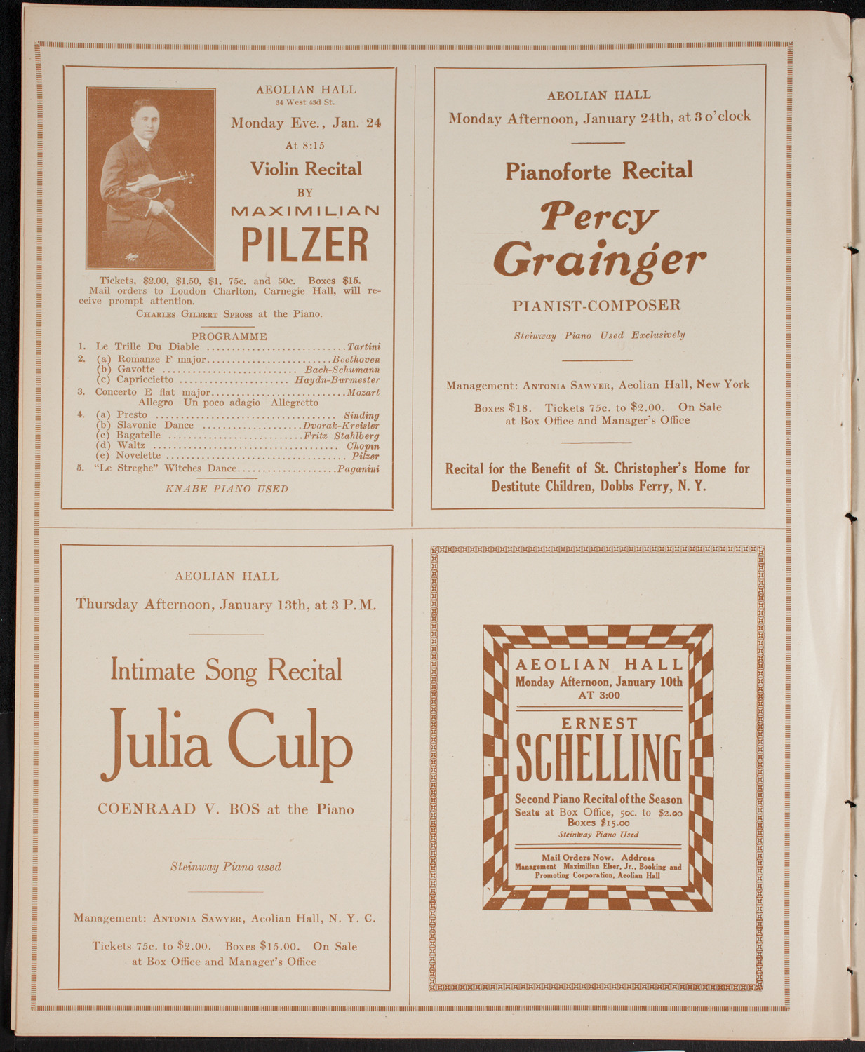 New York Philharmonic, January 8, 1916, program page 10