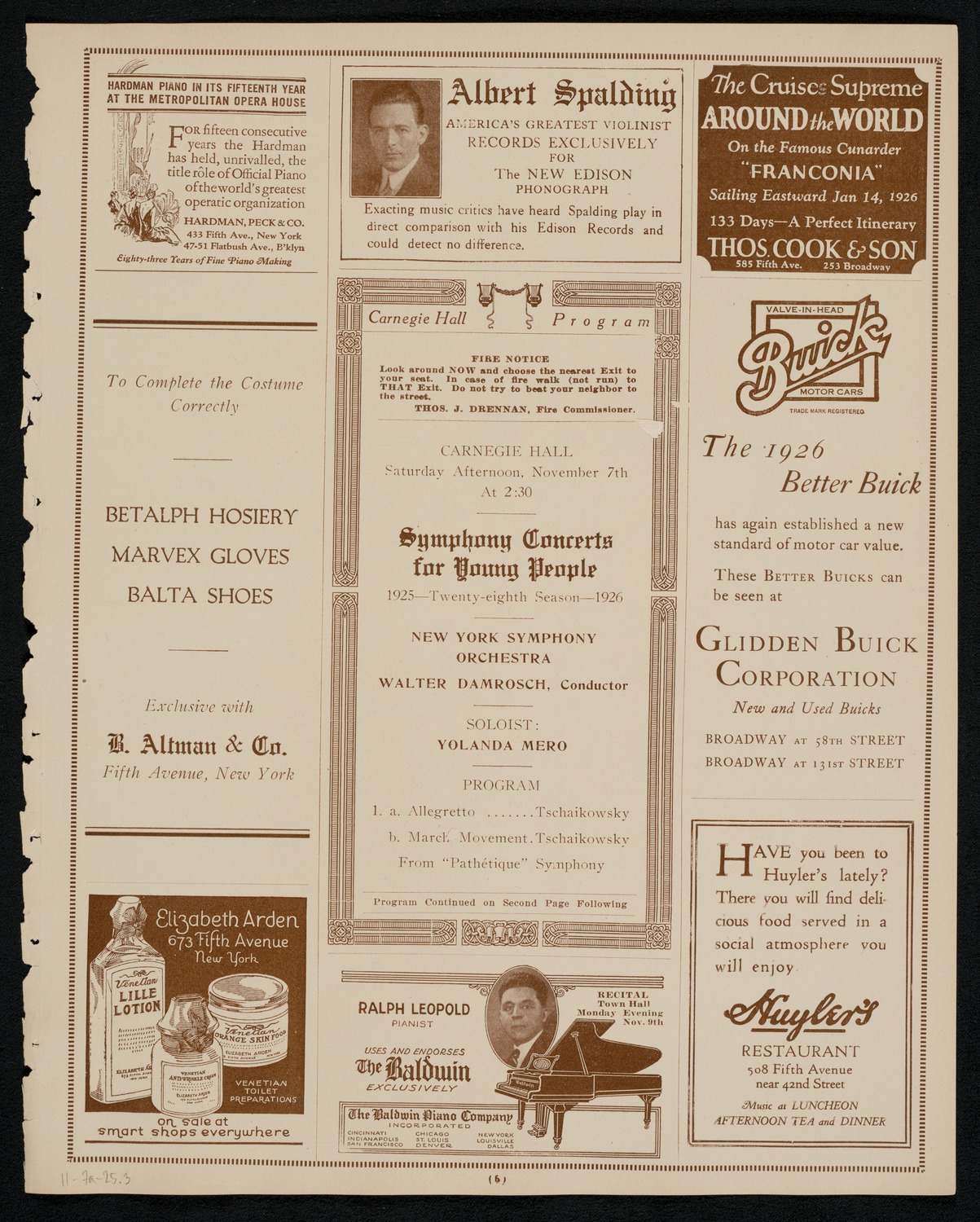 Symphony Concert for Young People, November 7, 1925, program page 5