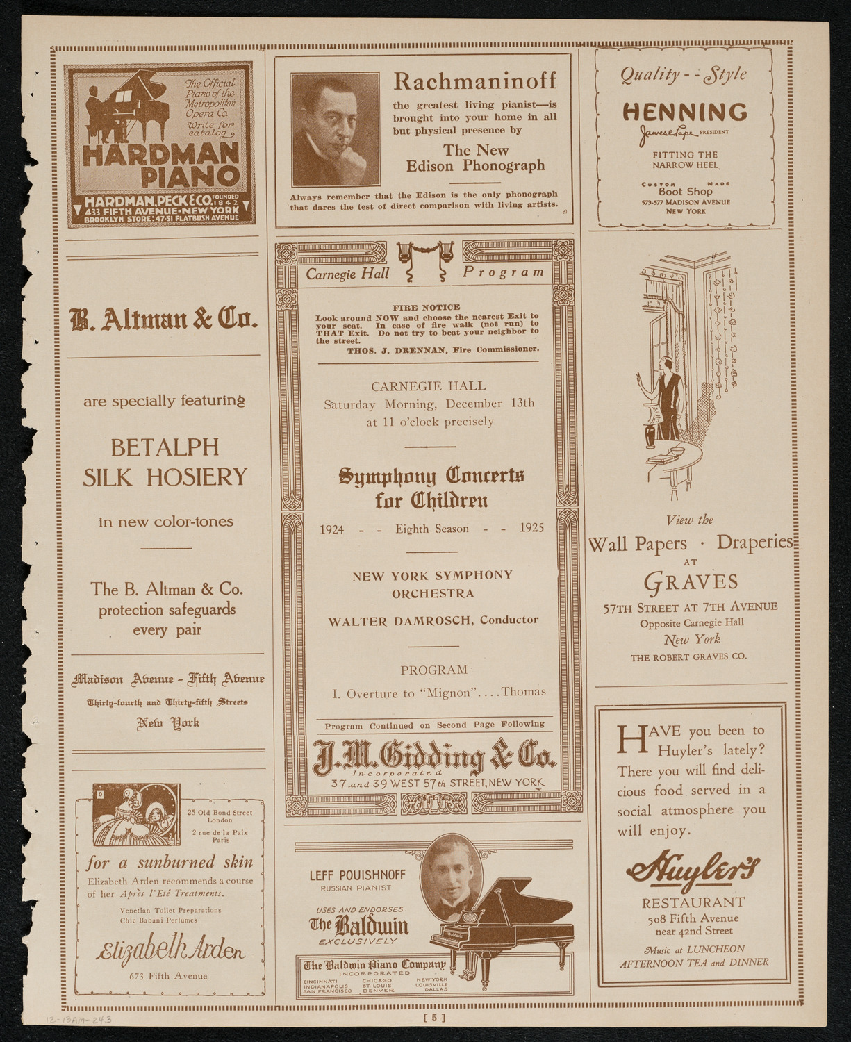 Symphony Concert for Young People, December 13, 1924, program page 5