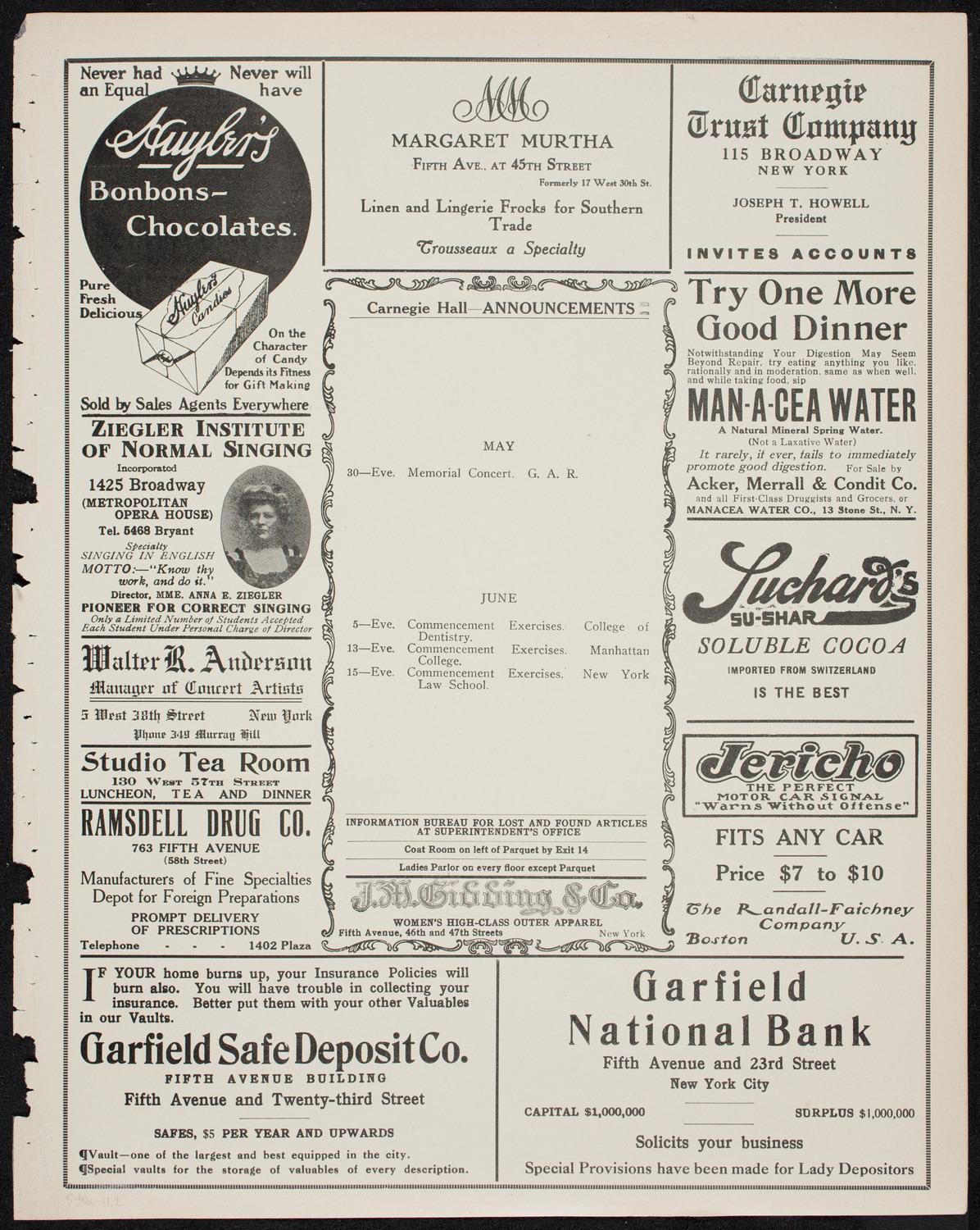 Wartburg Orphans' Farm School Juvenile Orchestra, May 30, 1911, program page 3