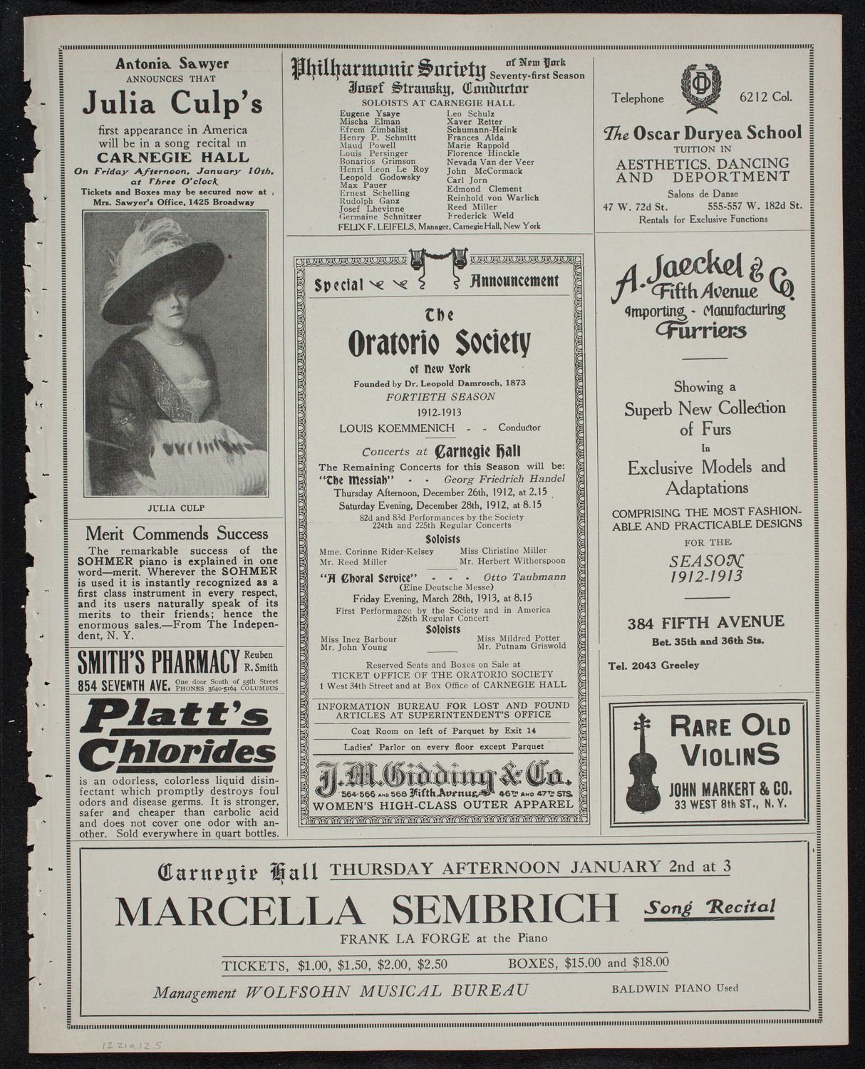Symphony Concerts for Young People: Eugène Ysaÿe, Violin, December 21, 1912, program page 9