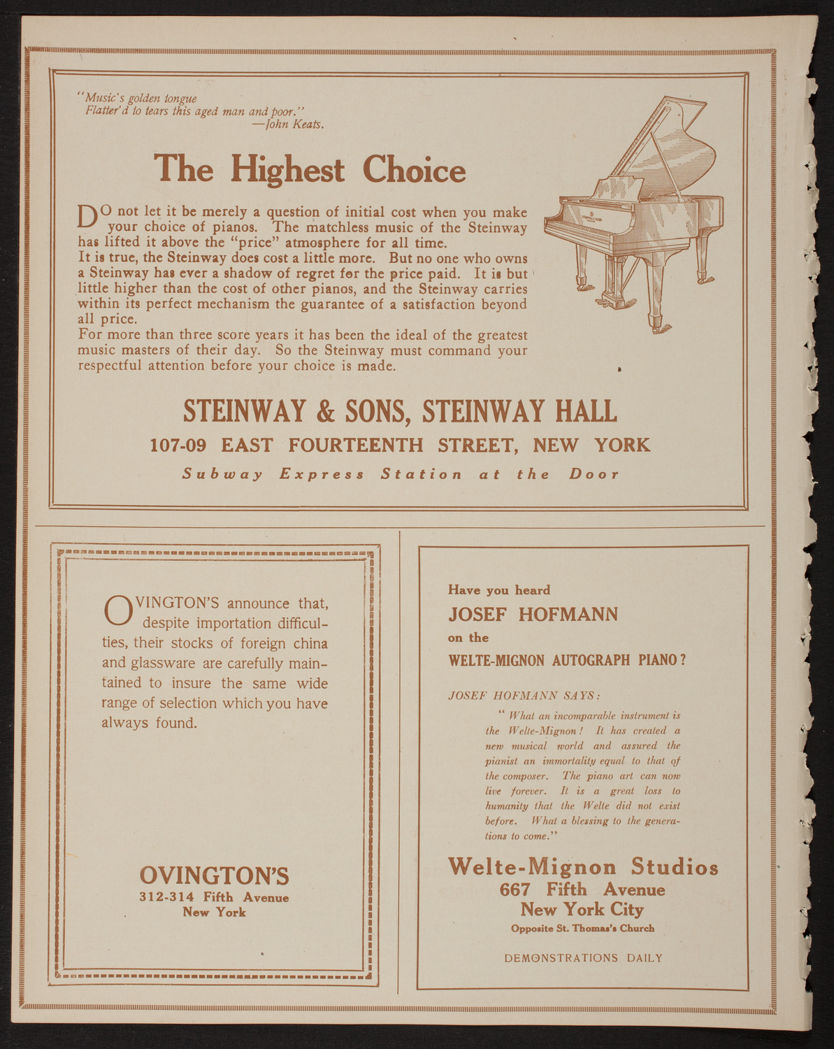 New York Philharmonic, March 8, 1918, program page 4