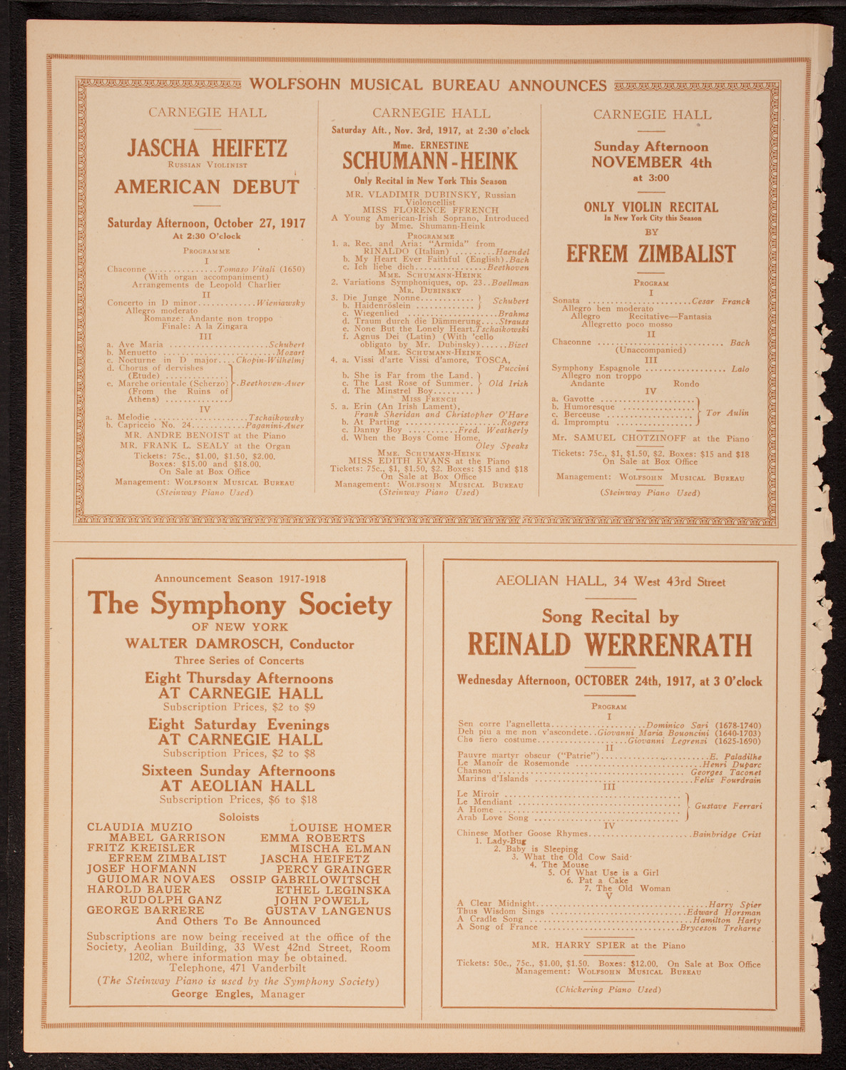 Woman's War Service Concert, October 17, 1917, program page 8