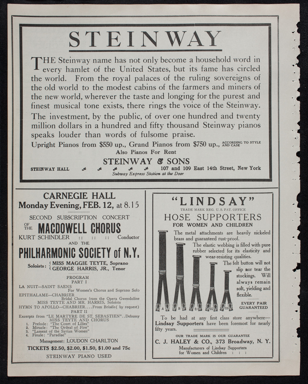 Dickens Centenary Celebration, February 7, 1912, program page 4