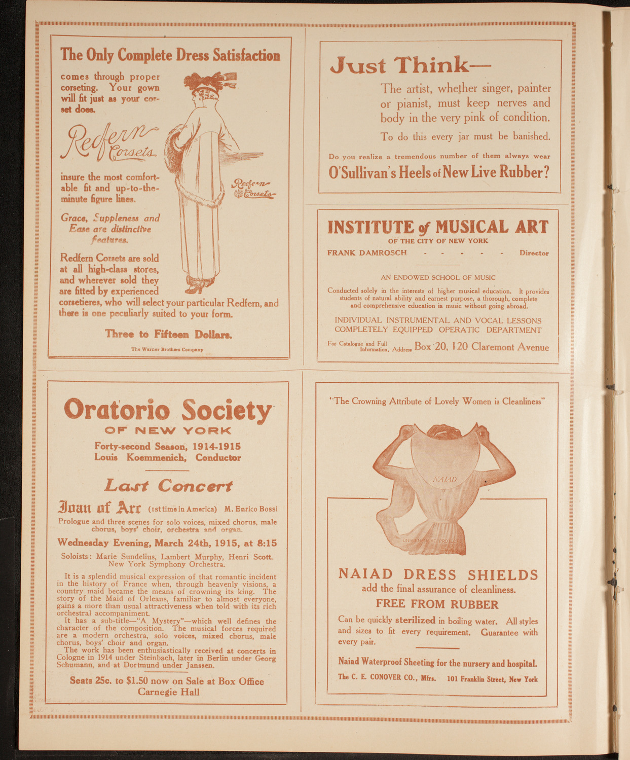 New York Philharmonic, January 22, 1915, program page 2