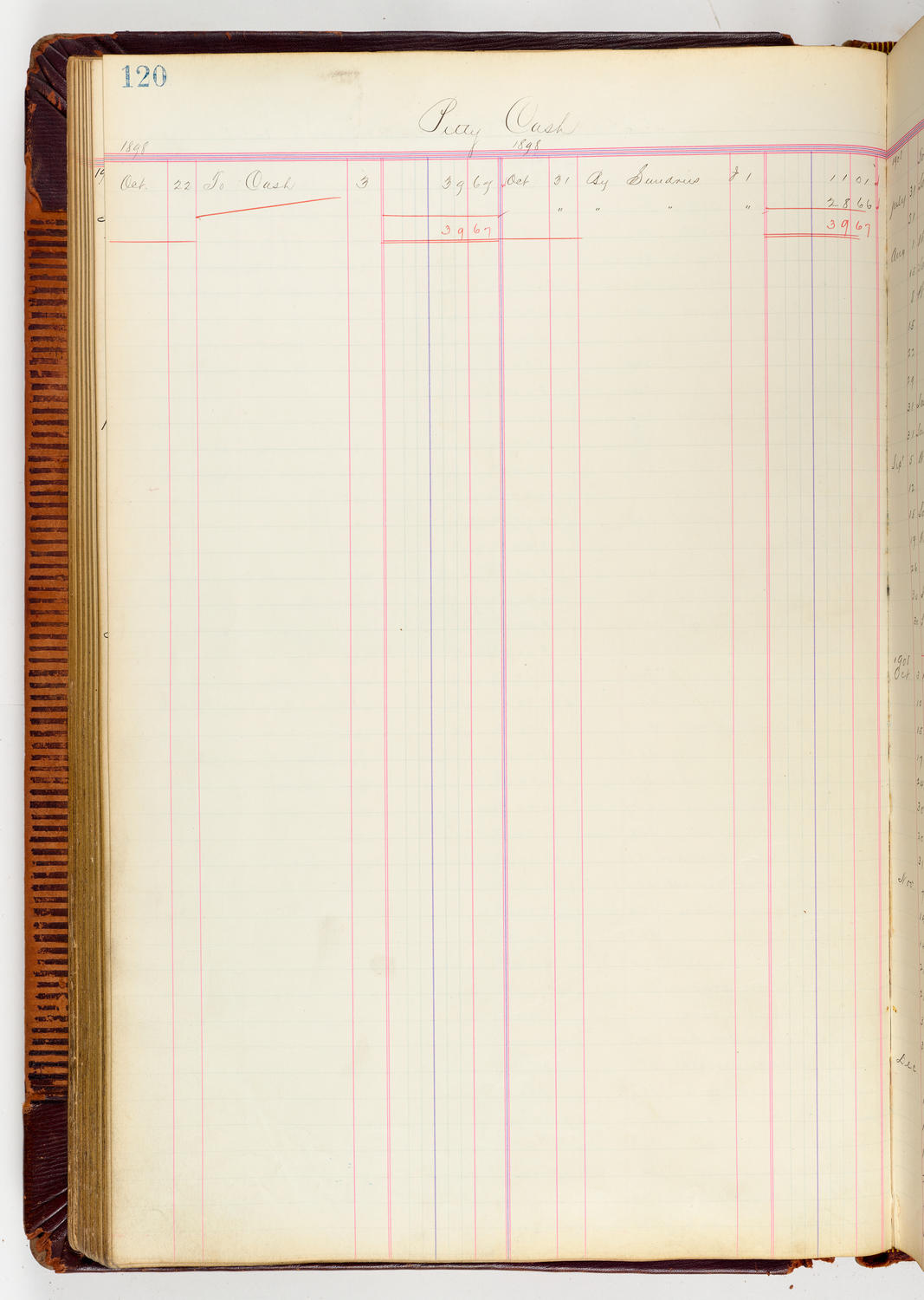 Music Hall Accounting Ledger, volume 3, page 120