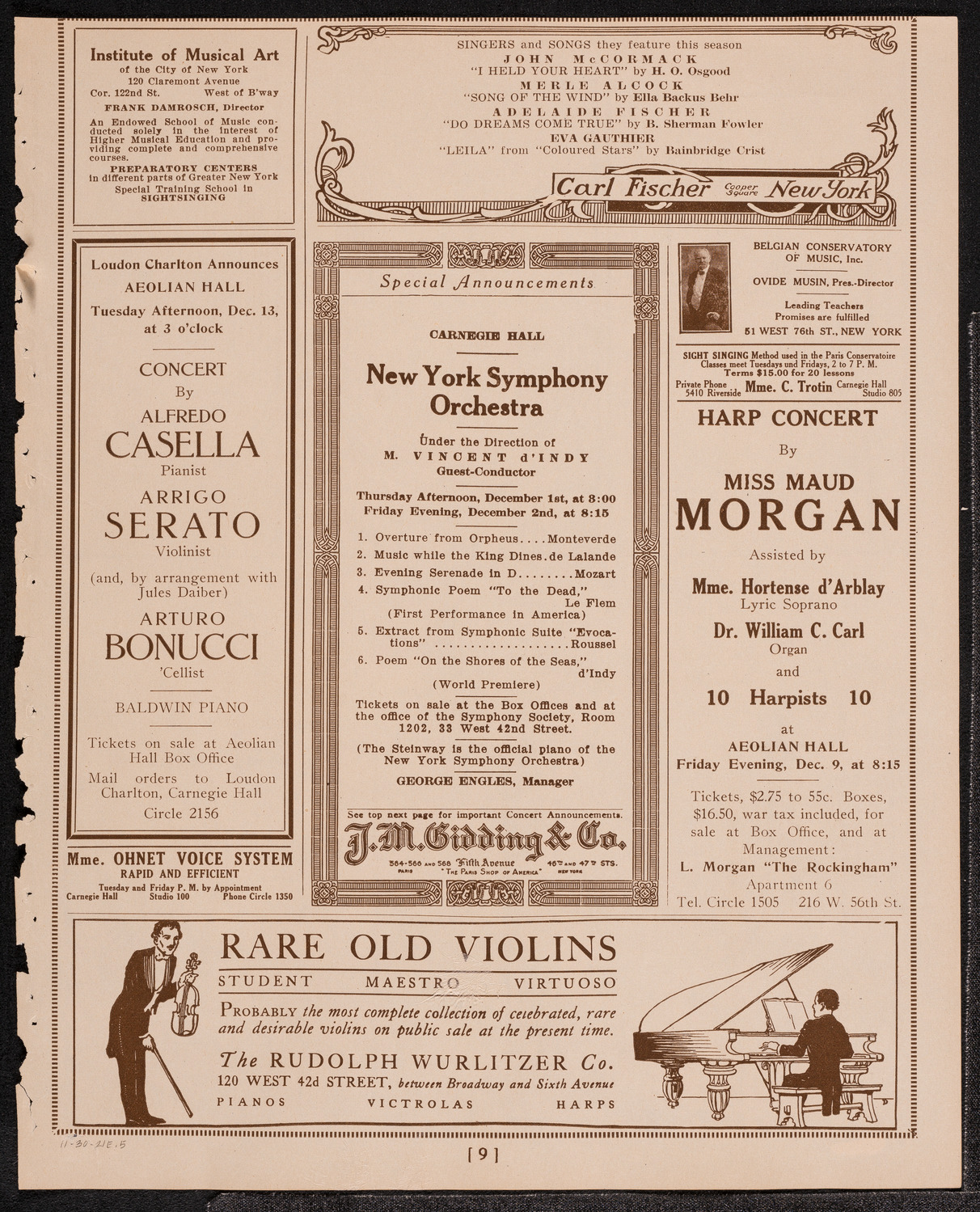 Mecca Temple of New York: Ancient Arabic Order of the Nobles of the Mystic Shrine, November 30, 1921, program page 9