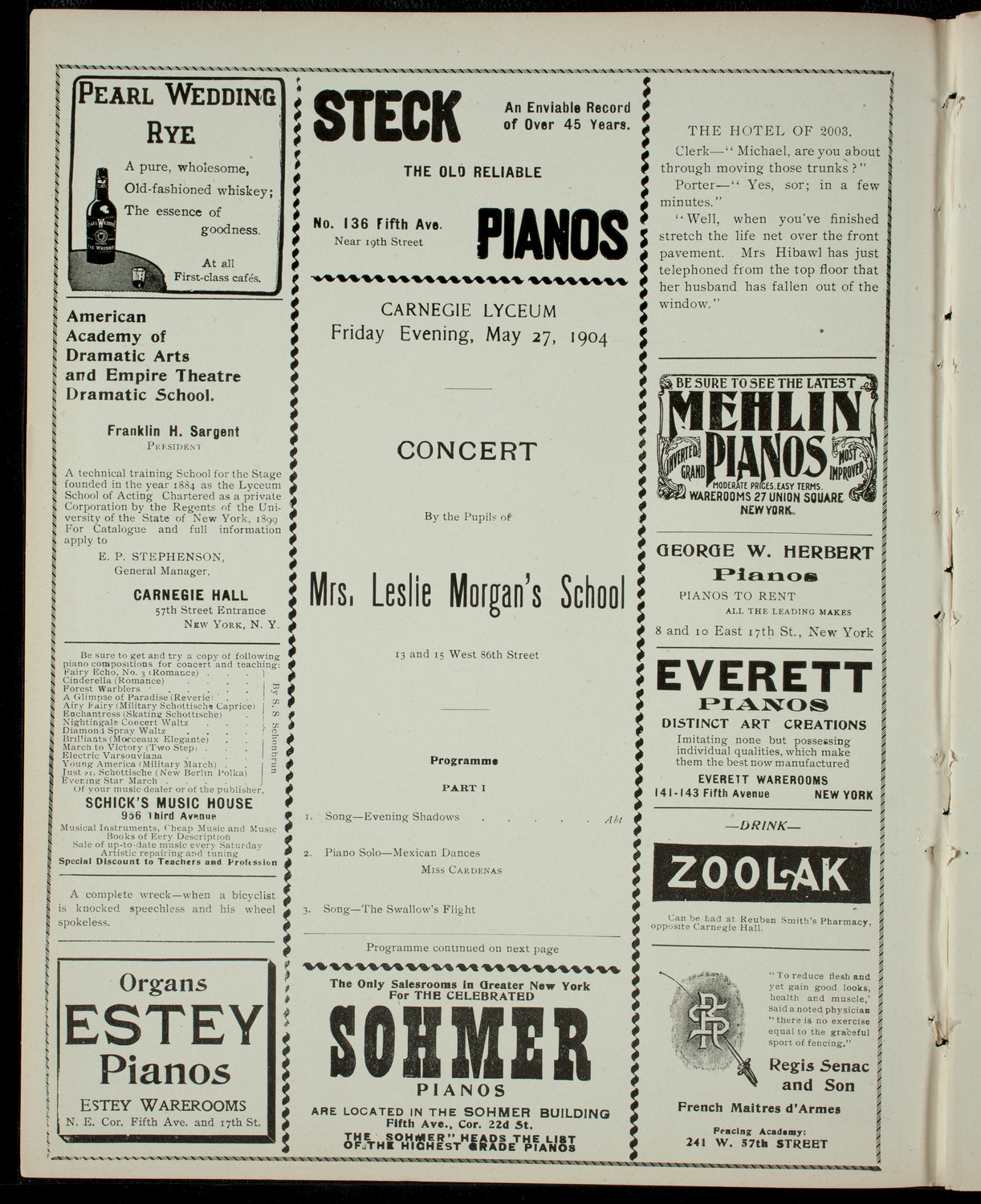 Pupils of Mrs. Leslie Morgan's School, May 27, 1904, program page 2