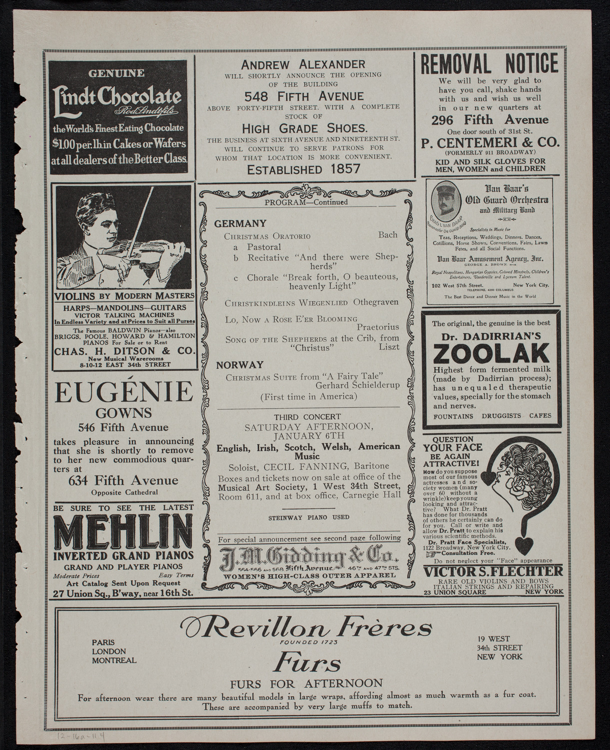 Symphony Concert for Young People, December 16, 1911, program page 7