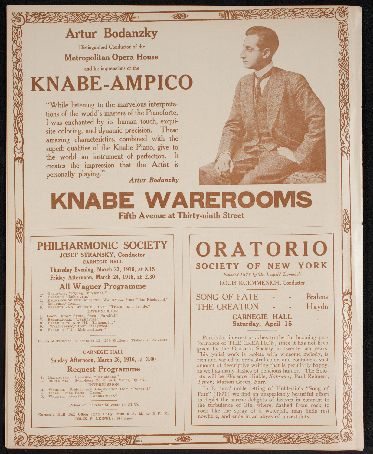 Musical Art Society of New York, March 14, 1916, program page 12