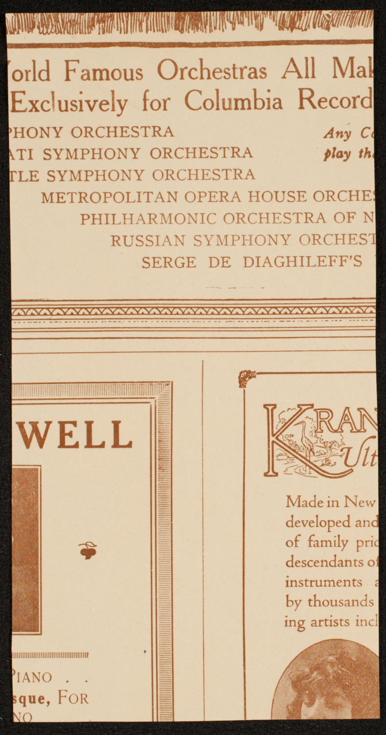 New York Symphony Orchestra, February 22, 1919, program page 2