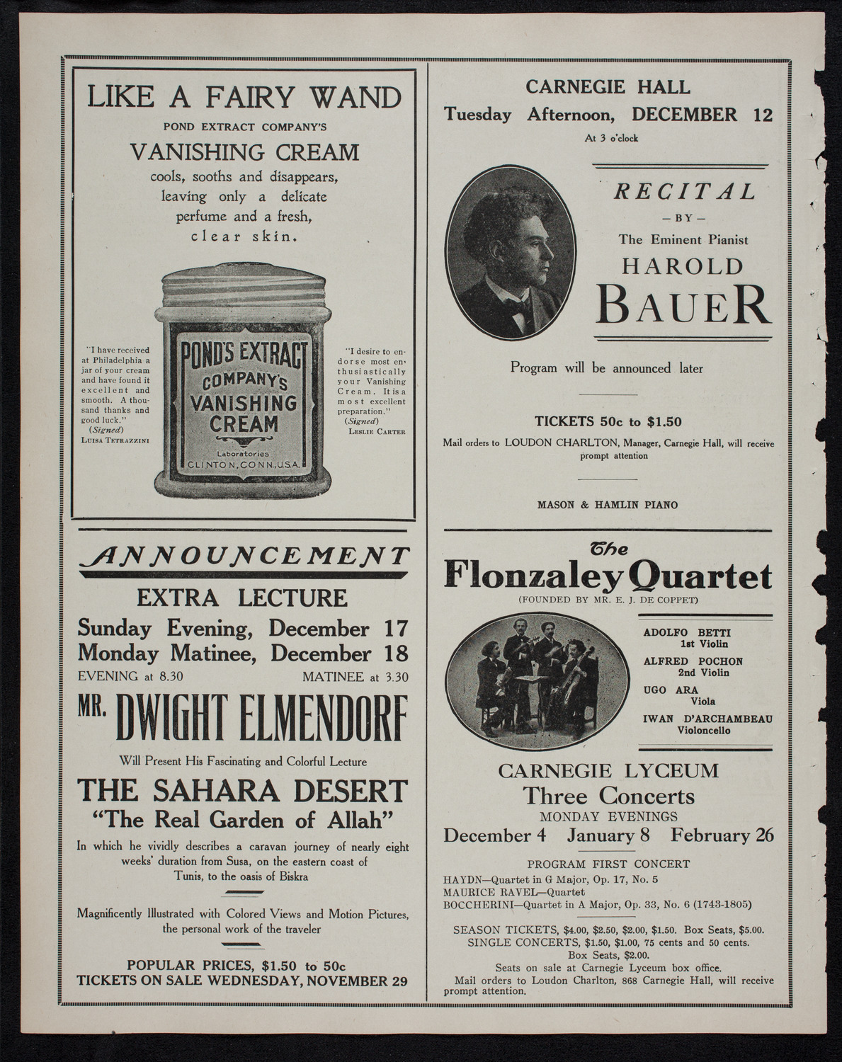 New York Philharmonic, November 26, 1911, program page 8