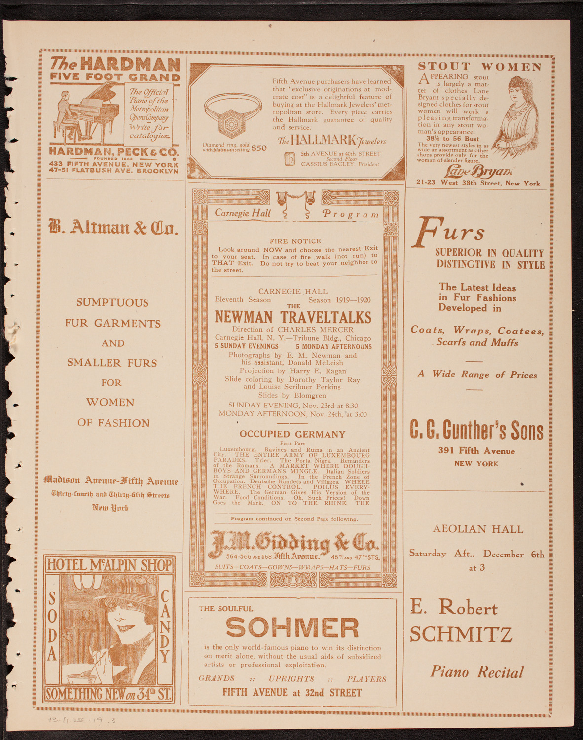 Newman Traveltalks: Occupied Germany, November 23, 1919, program page 5