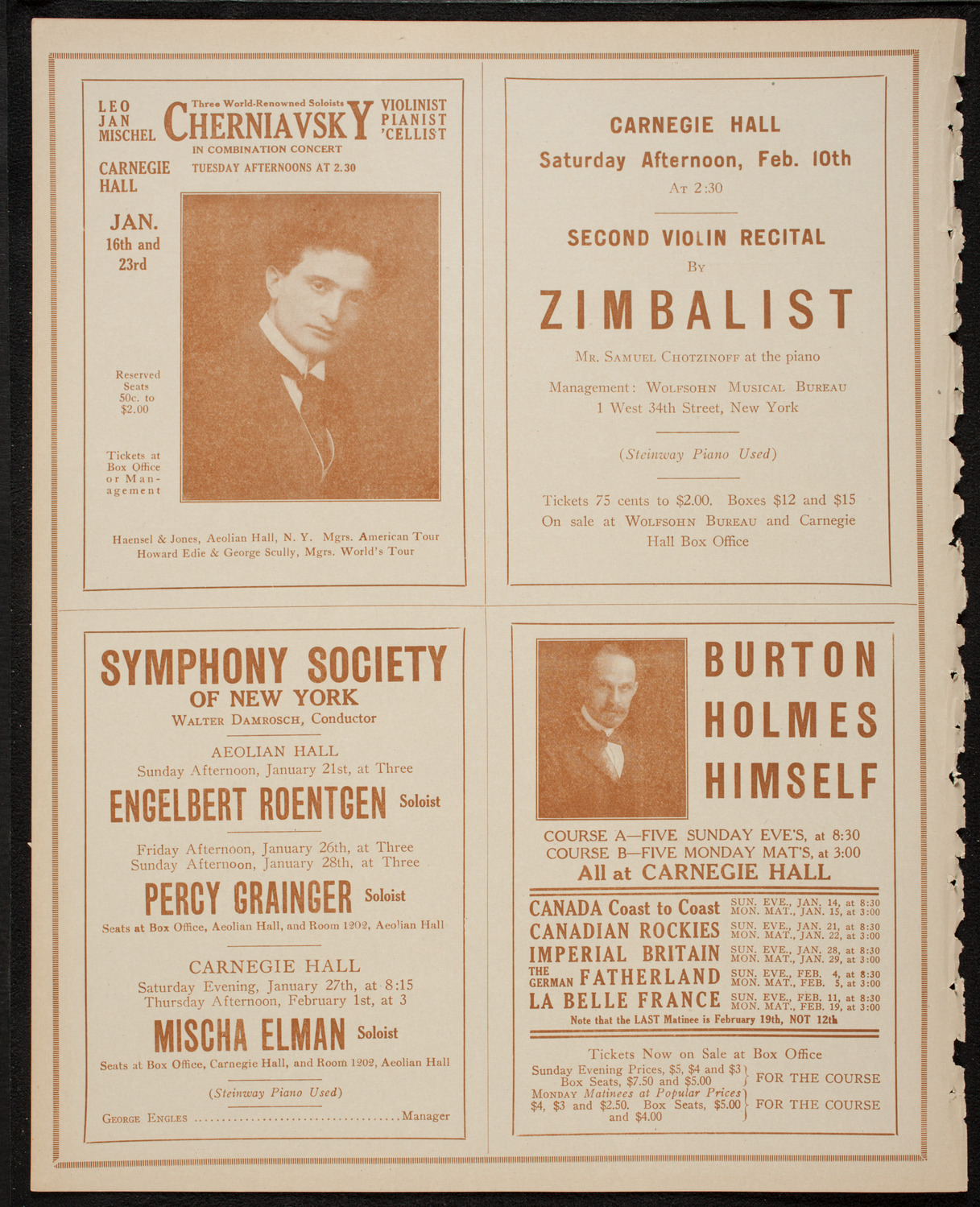 New York Philharmonic, January 11, 1917, program page 8