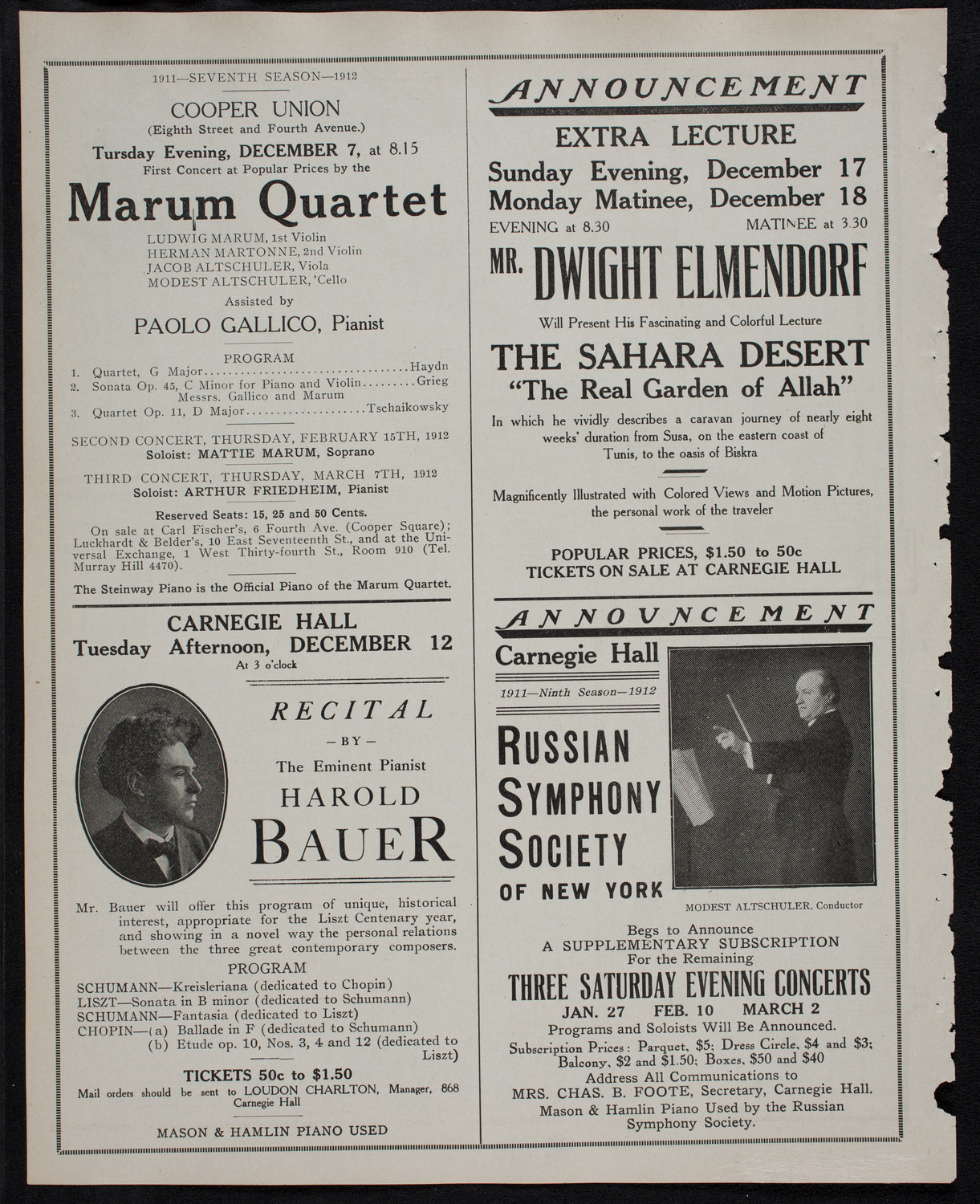 Frances Alda, Soprano, December 5, 1911, program page 10