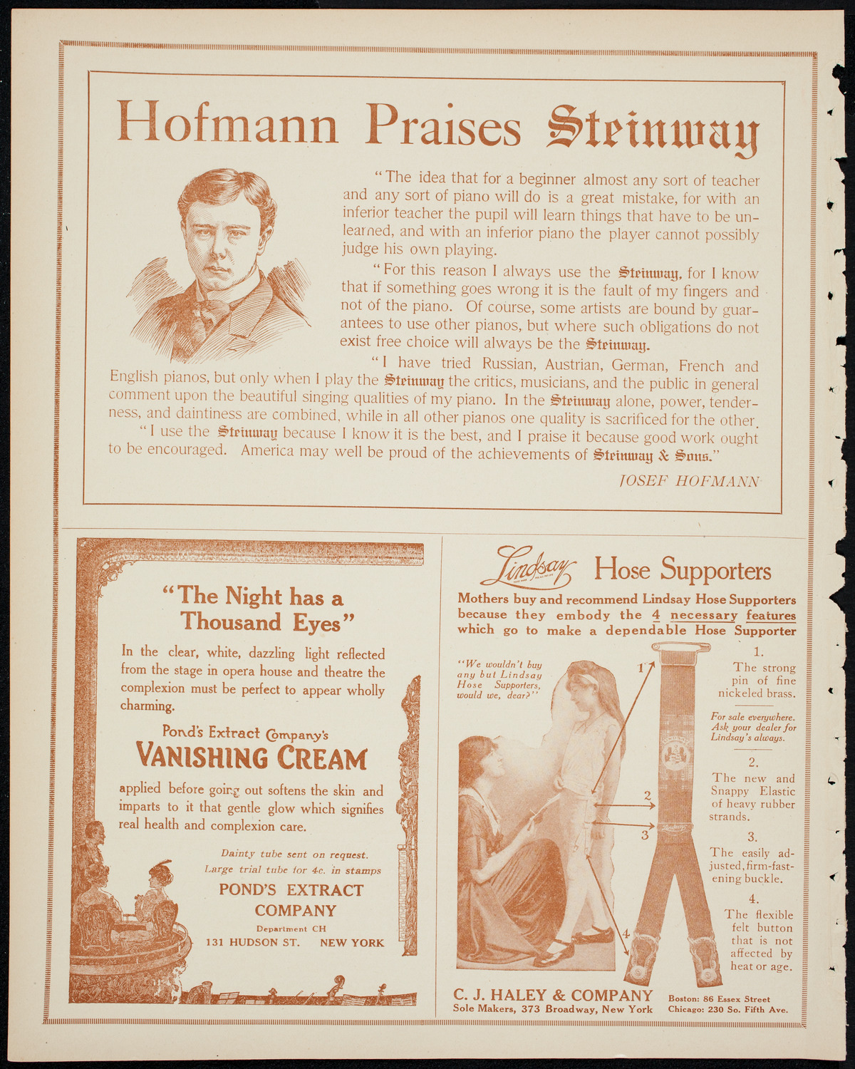 Josef Hofmann, Piano, April 4, 1914, program page 4