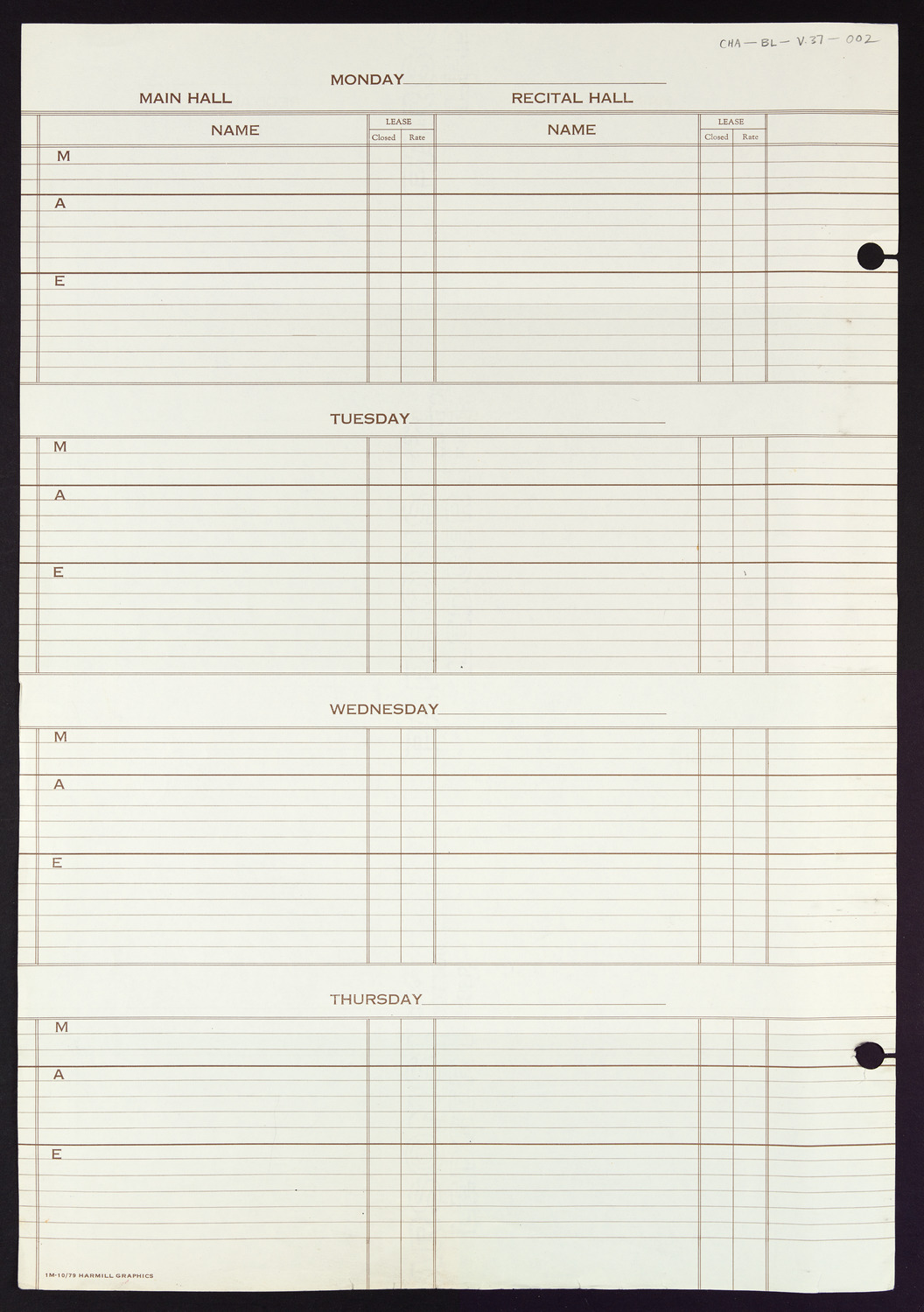 Carnegie Hall Booking Ledger, volume 37, page 2