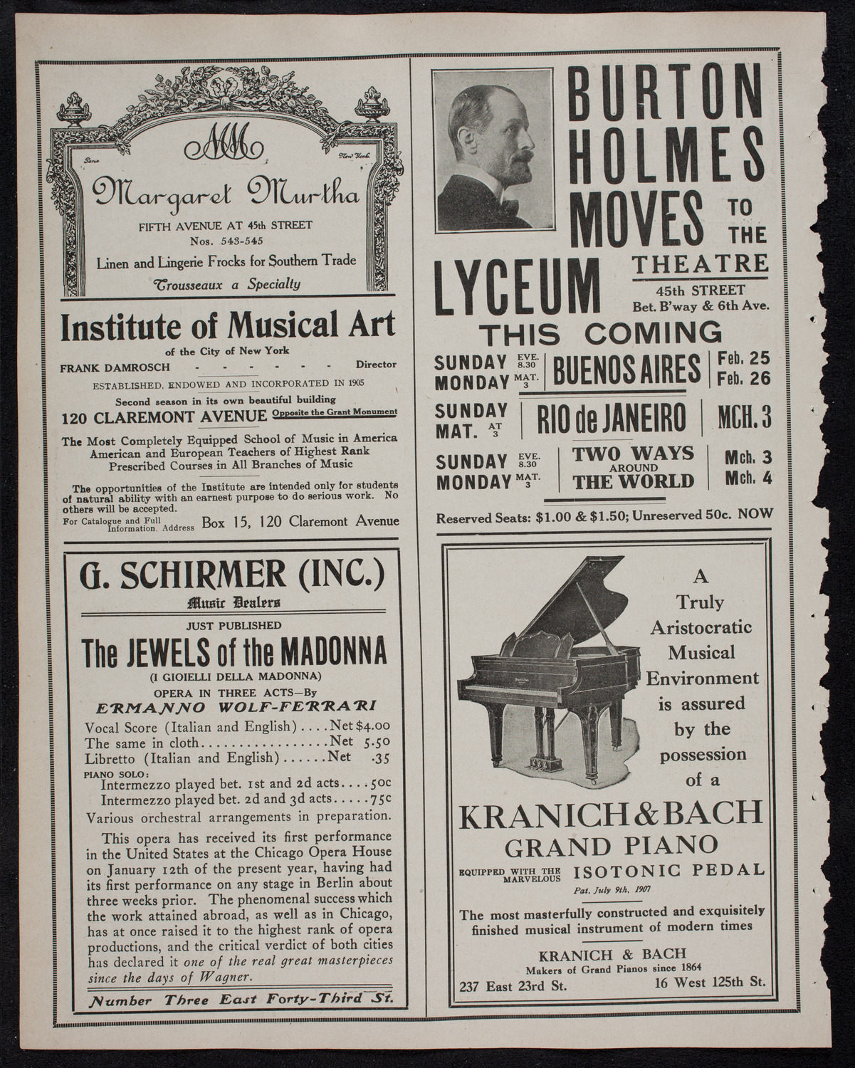 Volpe Symphony Society of New York, February 20, 1912, program page 6