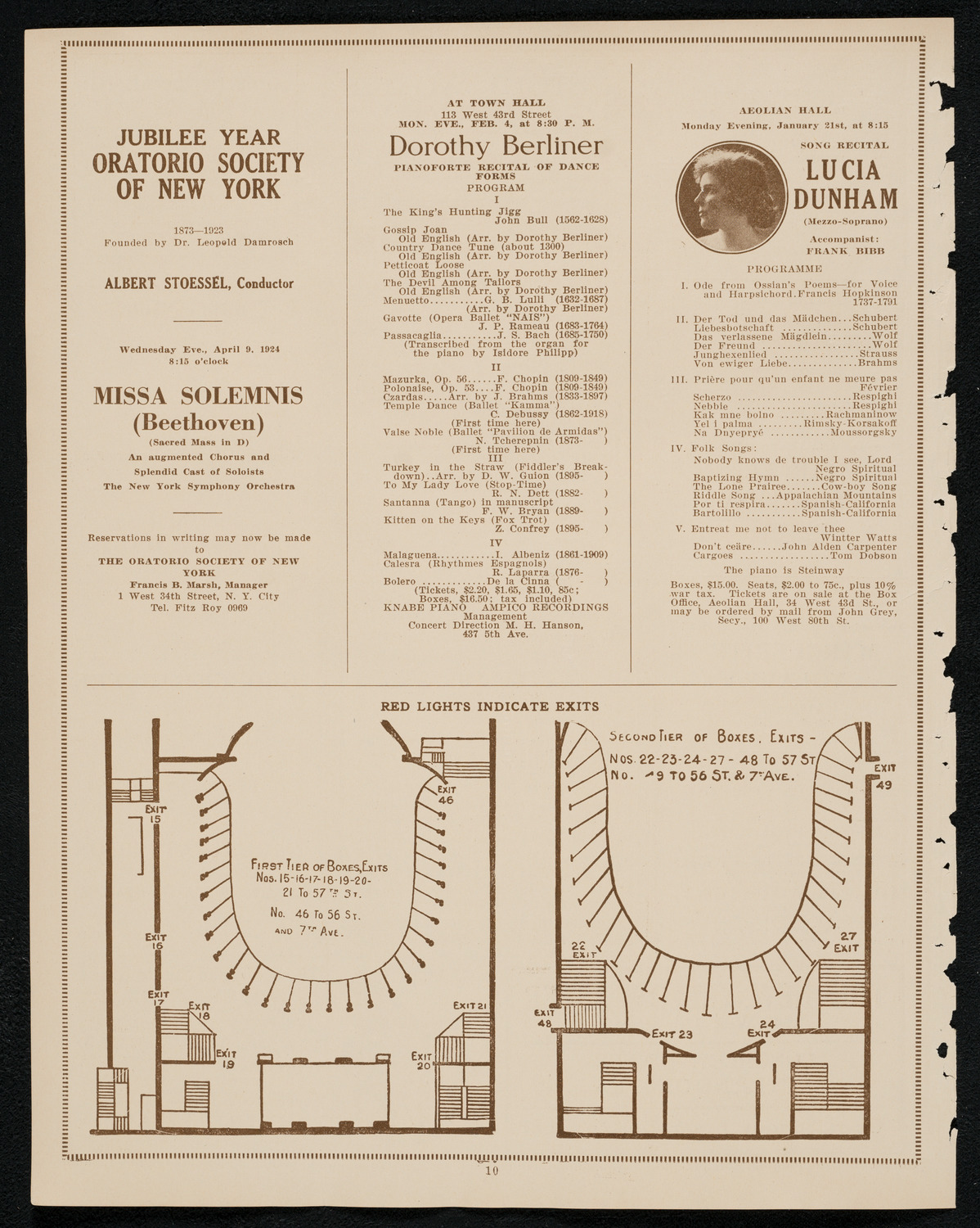New York Philharmonic Students' Concert, January 21, 1924, program page 10
