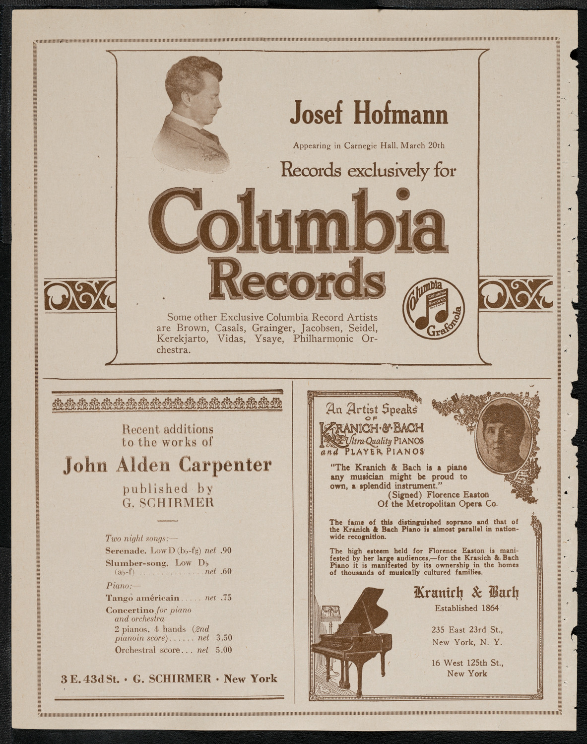 La Scala Orchestra, March 18, 1921, program page 6
