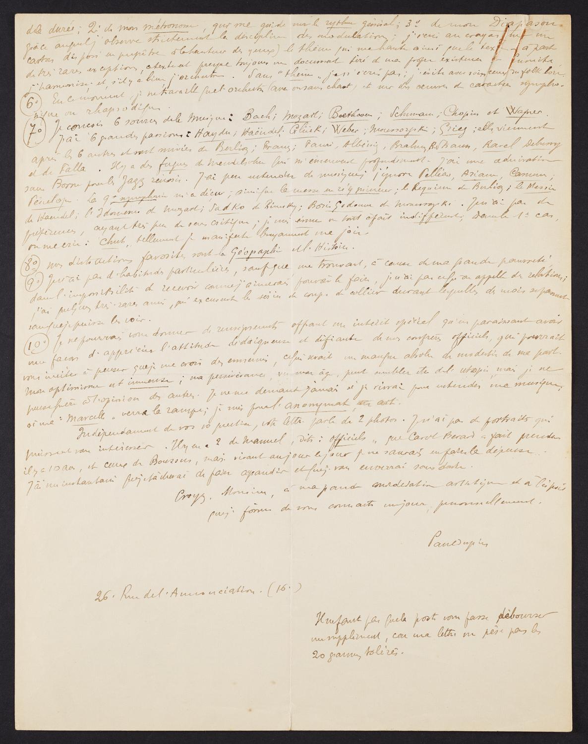 Correspondence from Paul Dupin to David Ewen, page 2 of 2