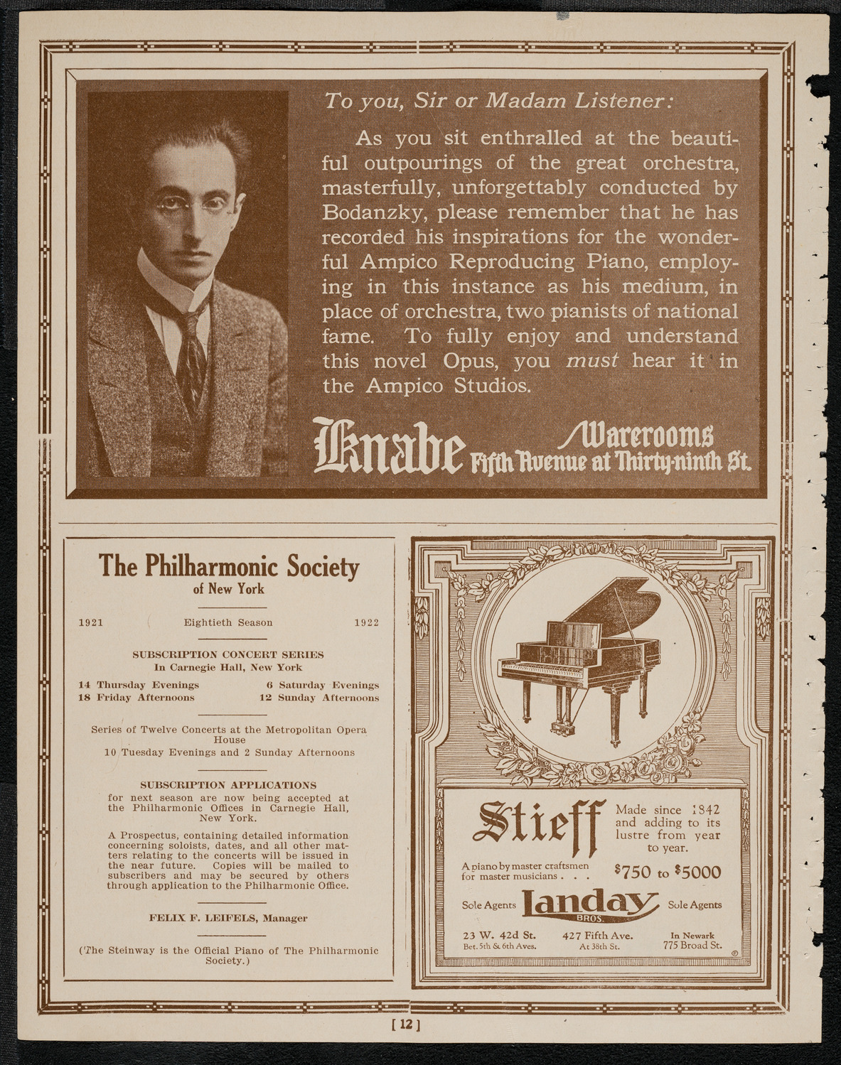 National Symphony Orchestra, April 3, 1921, program page 12