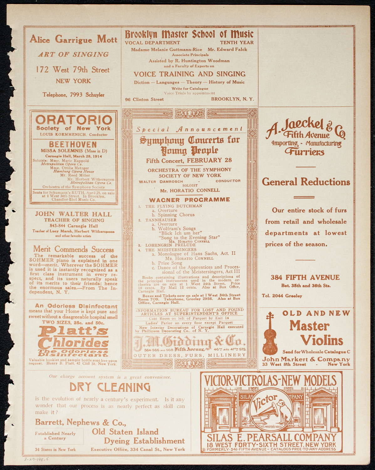 Benefit: New York Red Cross Hospital, February 27, 1914, program page 9