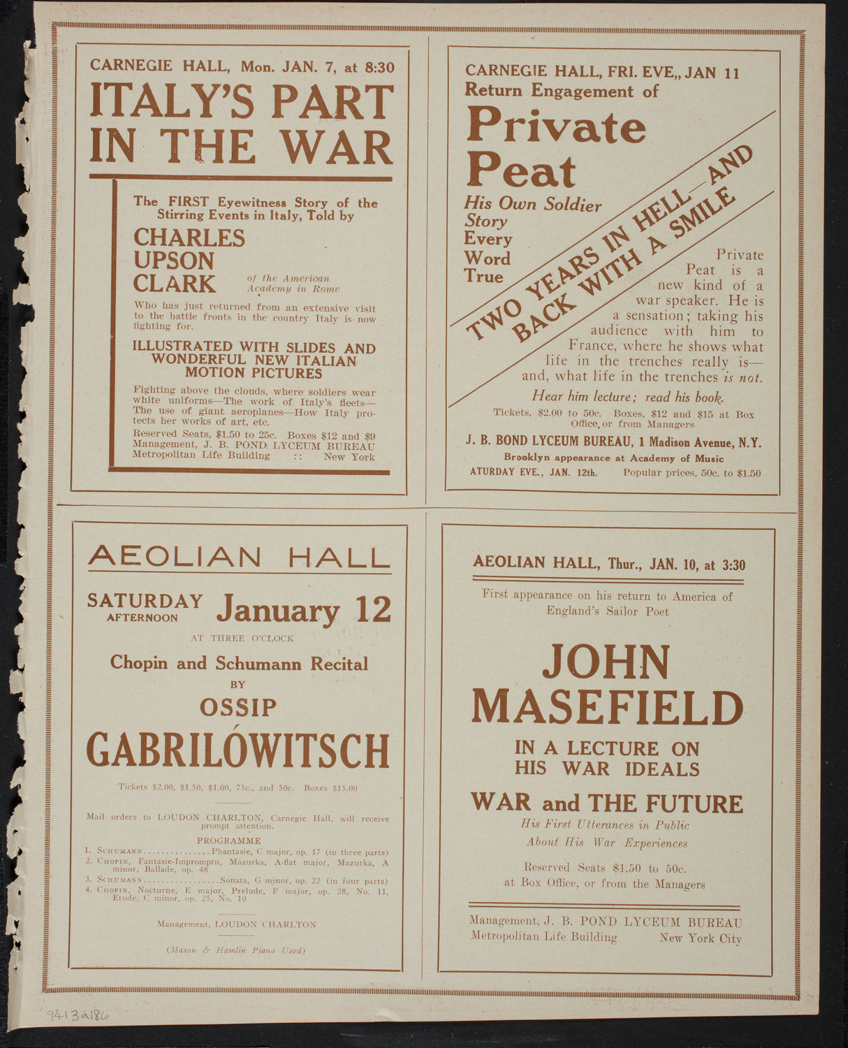 New York Philharmonic, January 3, 1918, program page 11