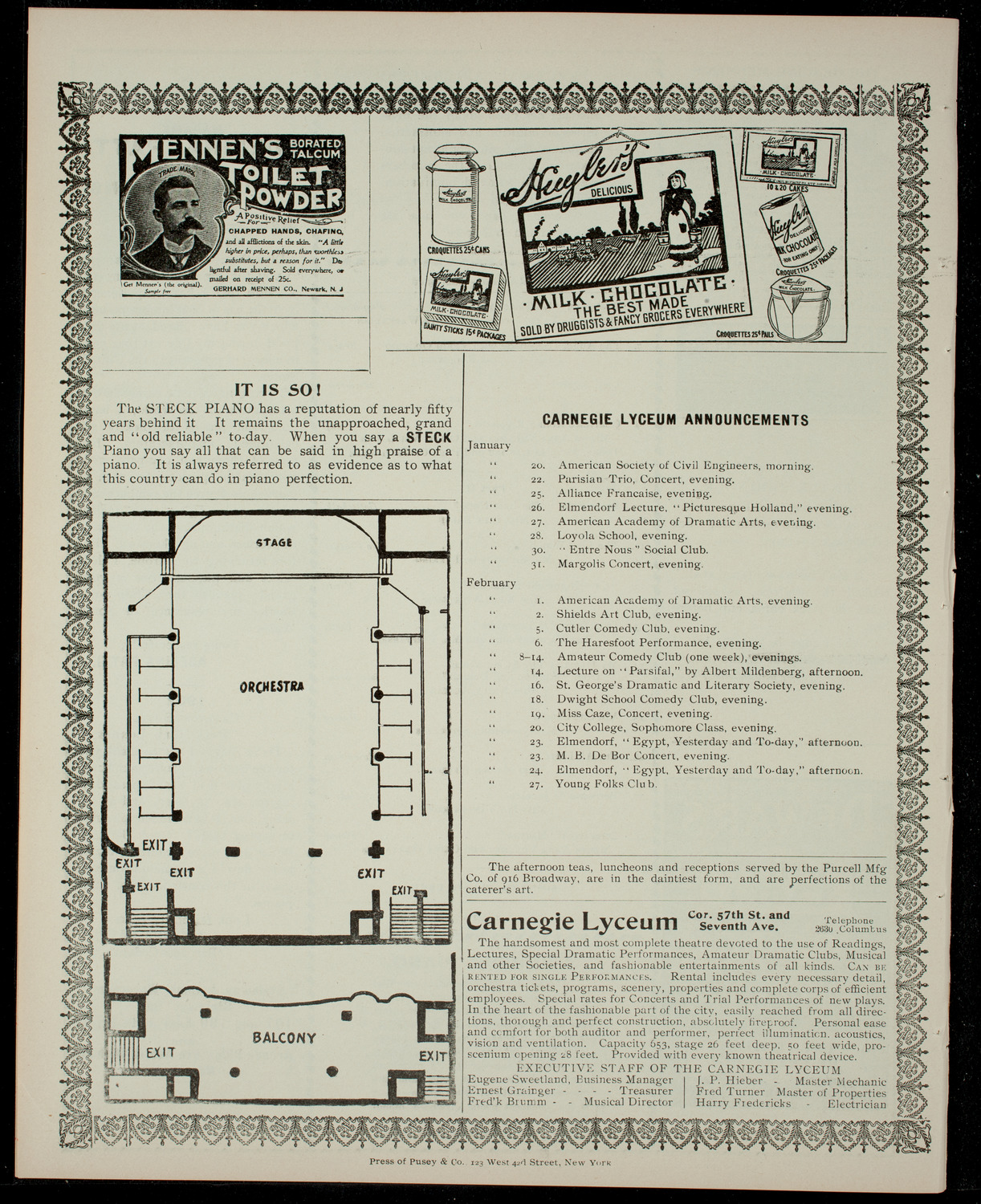 Rose Stange and Her Pupils, January 15, 1904, program page 4