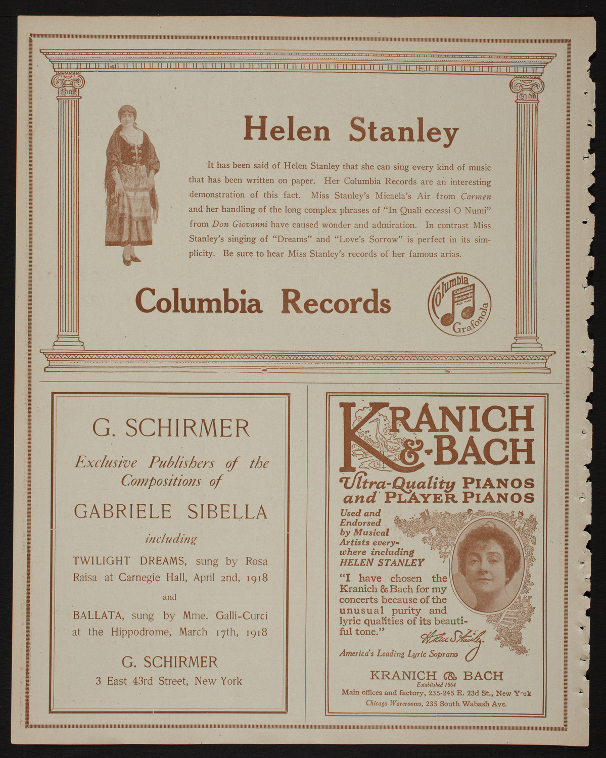 Rosa Raisa, Soprano, April 2, 1918, program page 6