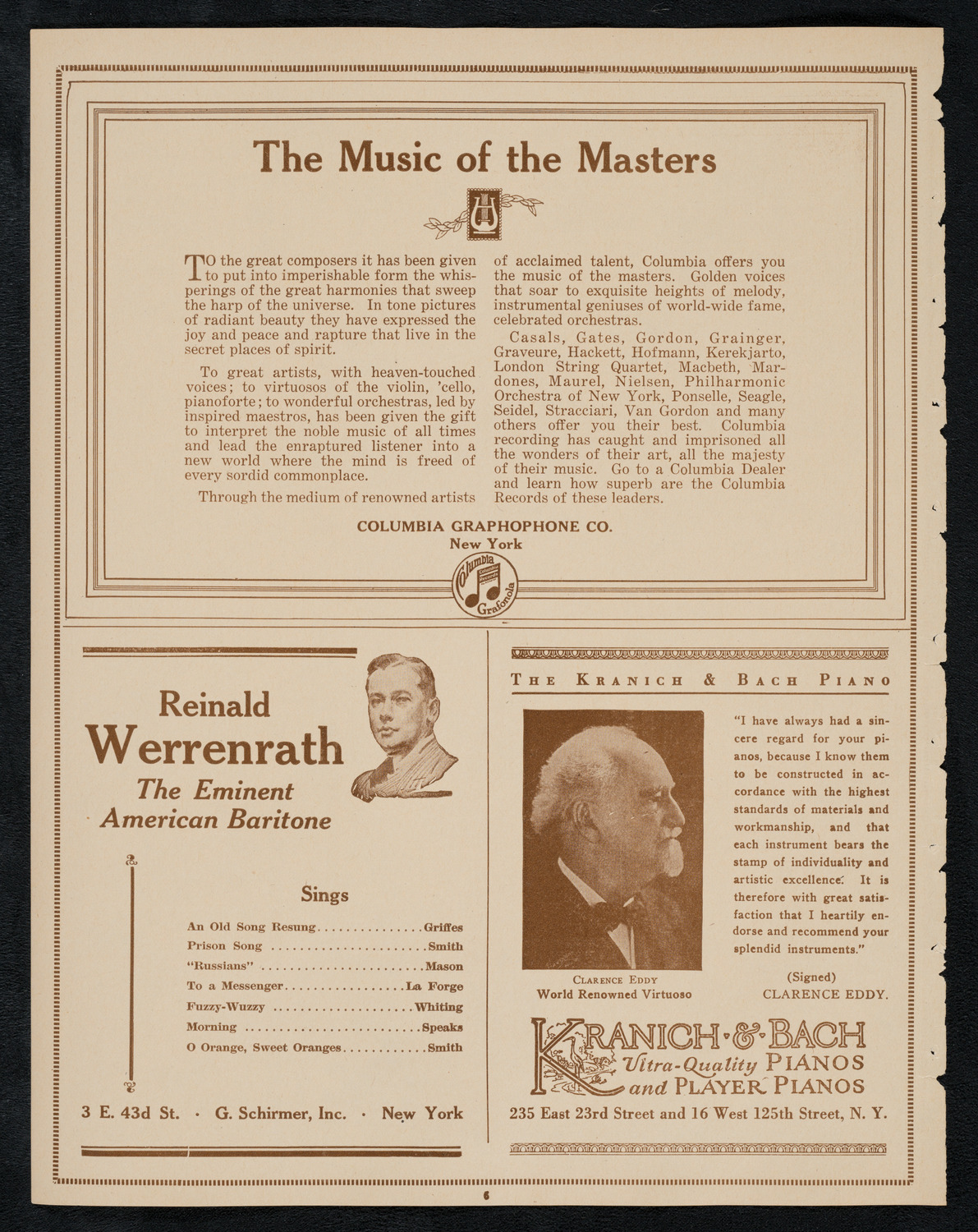 Jacques Malkin, Violin, April 9, 1923, program page 6