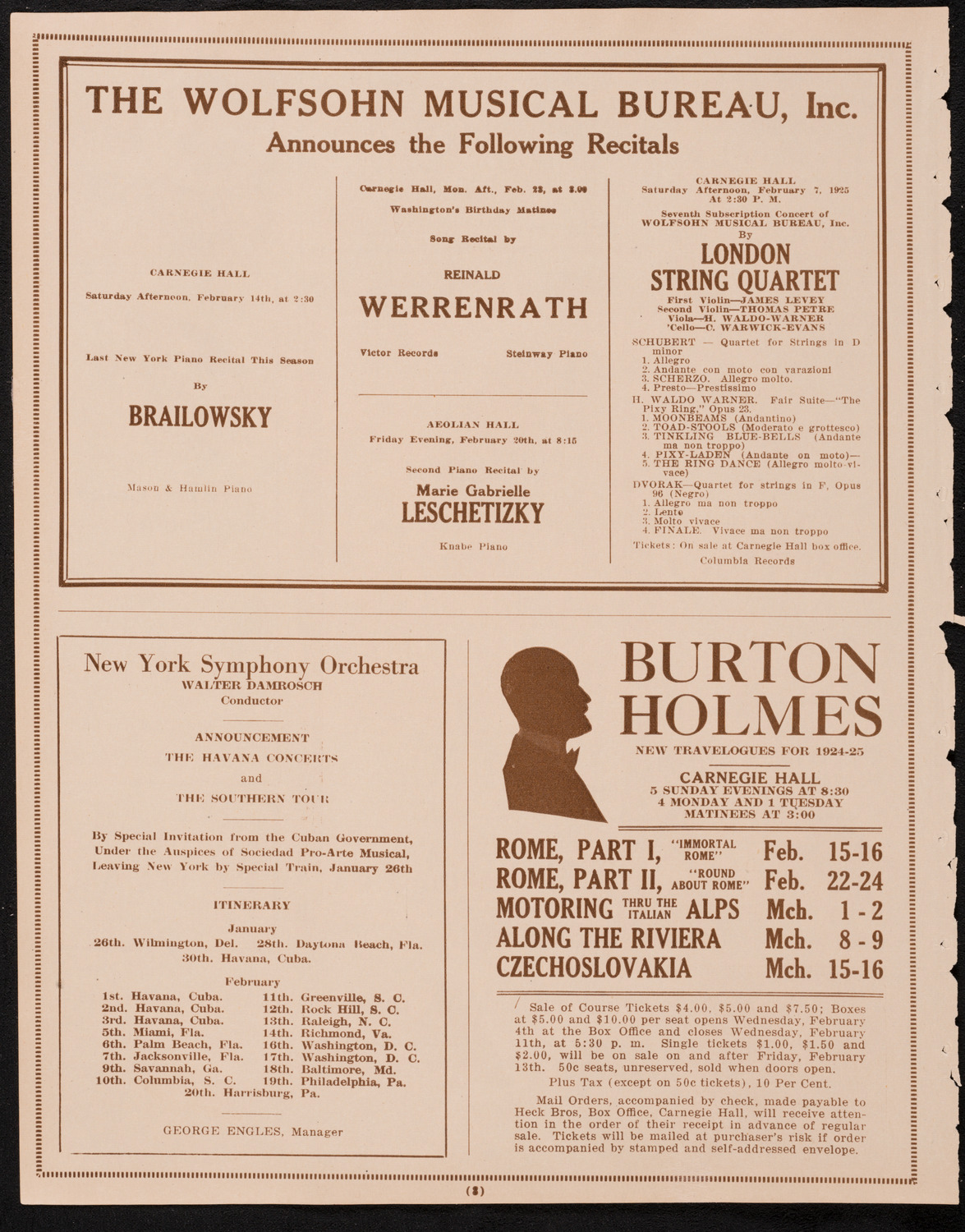 New York Philharmonic, February 5, 1925, program page 8