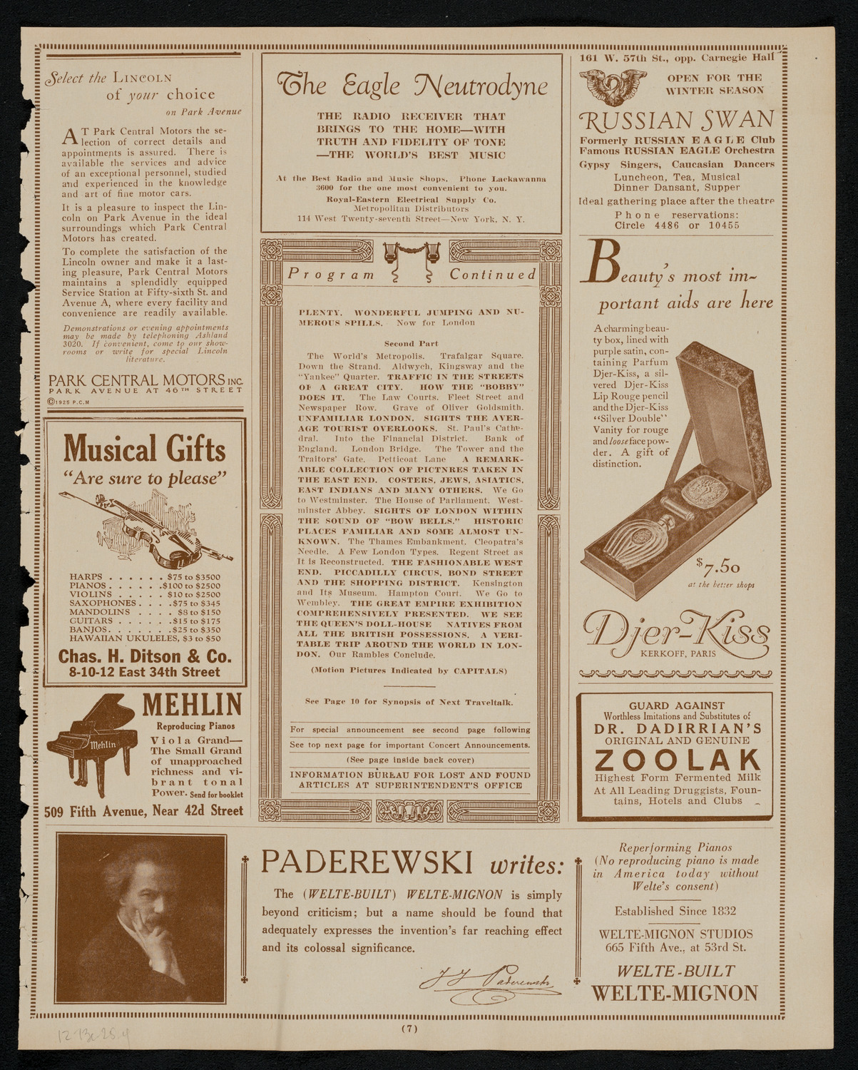 Newman Traveltalks: London, With Rambles Thru England and Scotland, December 13, 1925, program page 7