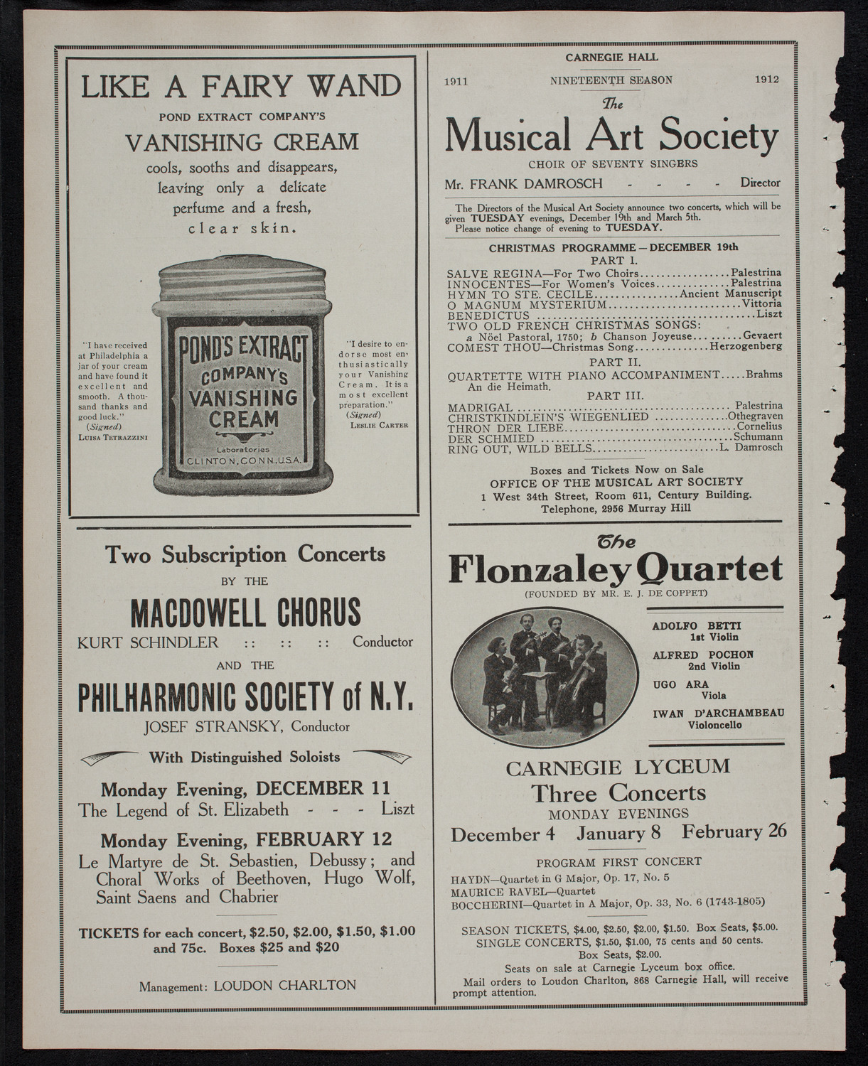 Russian Symphony Society of New York, December 3, 1911, program page 8