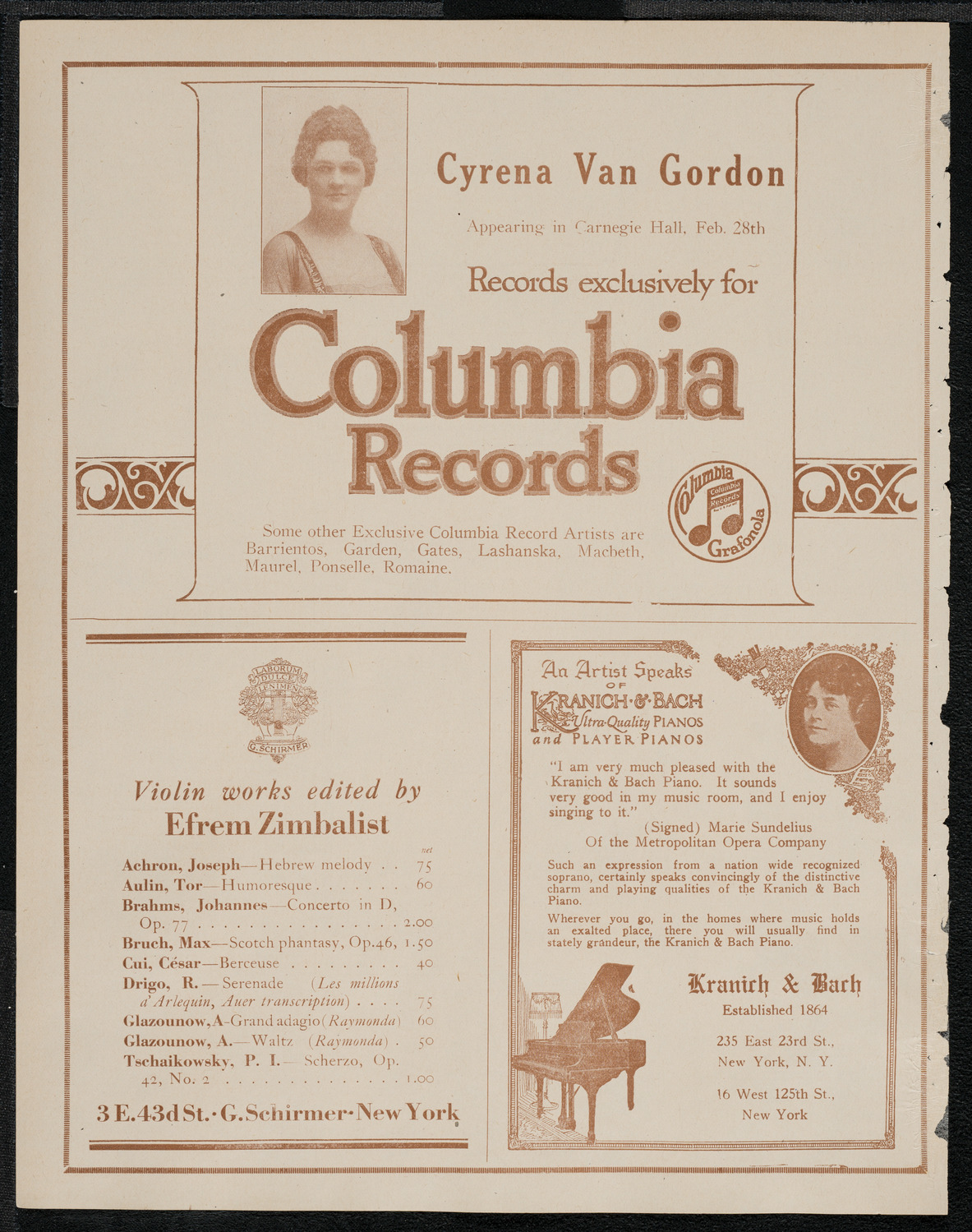 National Symphony Orchestra, February 27, 1921, program page 6