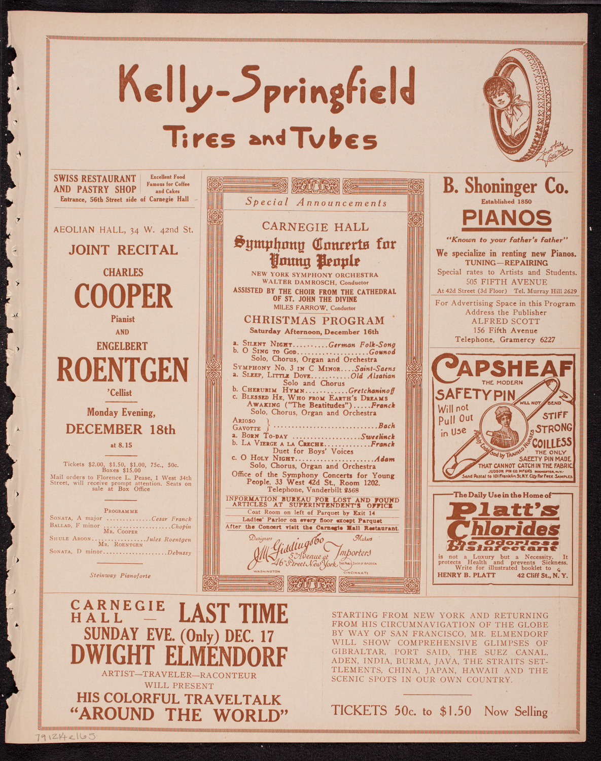 New York Philharmonic, December 14, 1916, program page 9