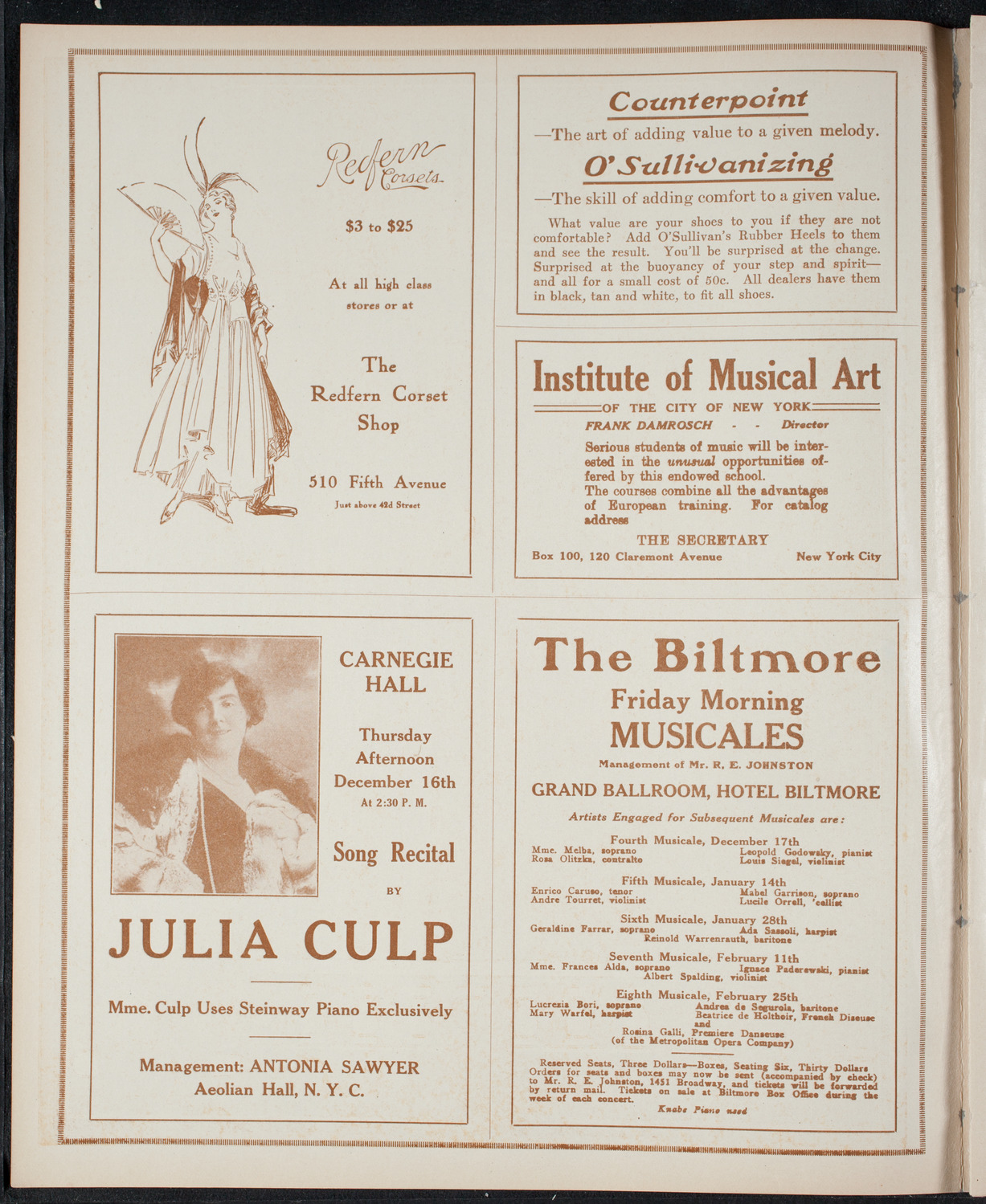 New York Philharmonic, December 10, 1915, program page 2