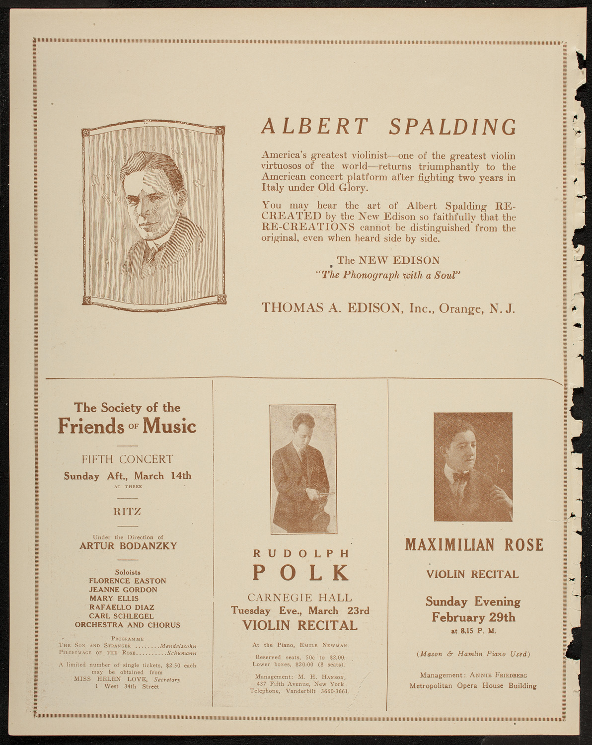 People's Liberty Chorus, February 27, 1920, program page 2