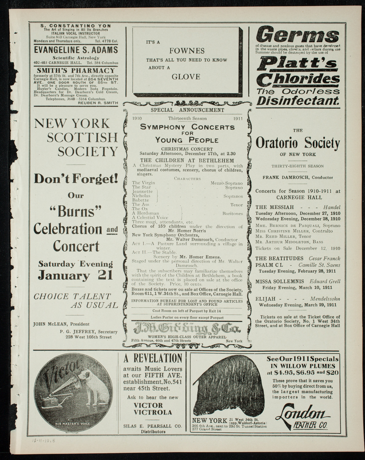 Elmendorf Lecture: Paris, December 11, 1910, program page 9