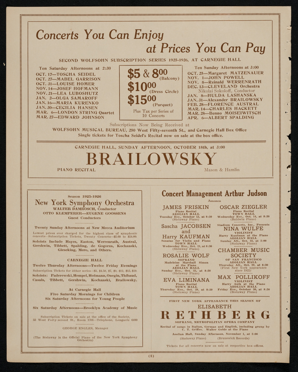 Lecture by Captain Roald Amundsen, October 15, 1925, program page 8