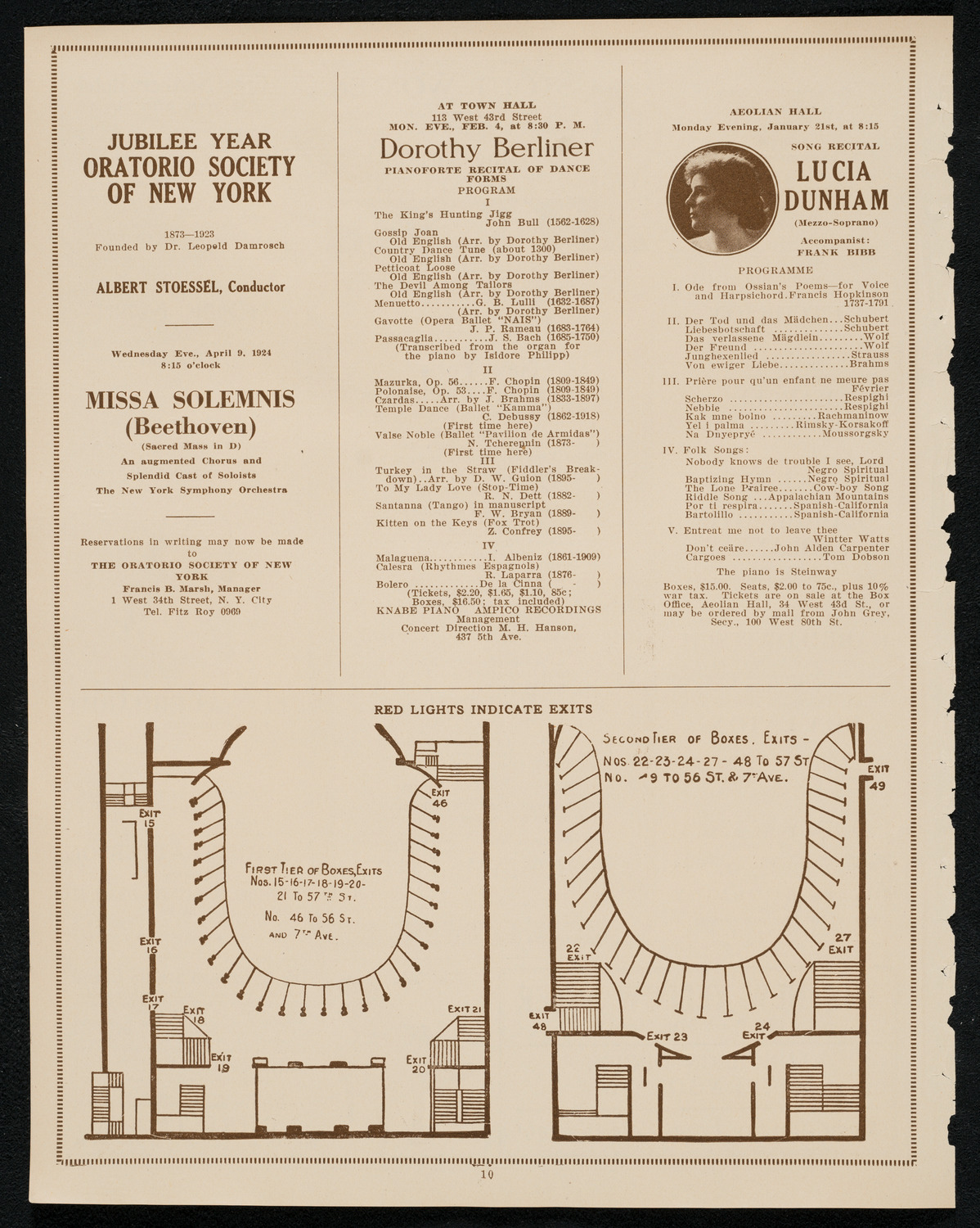 Edith Mason, Soprano, January 22, 1924, program page 10