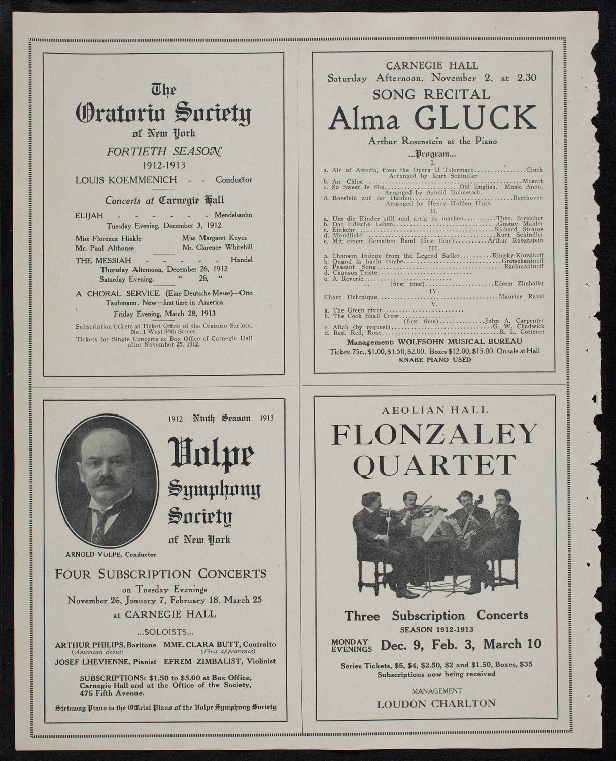 Marcella Sembrich, Soprano, October 29, 1912, program page 10