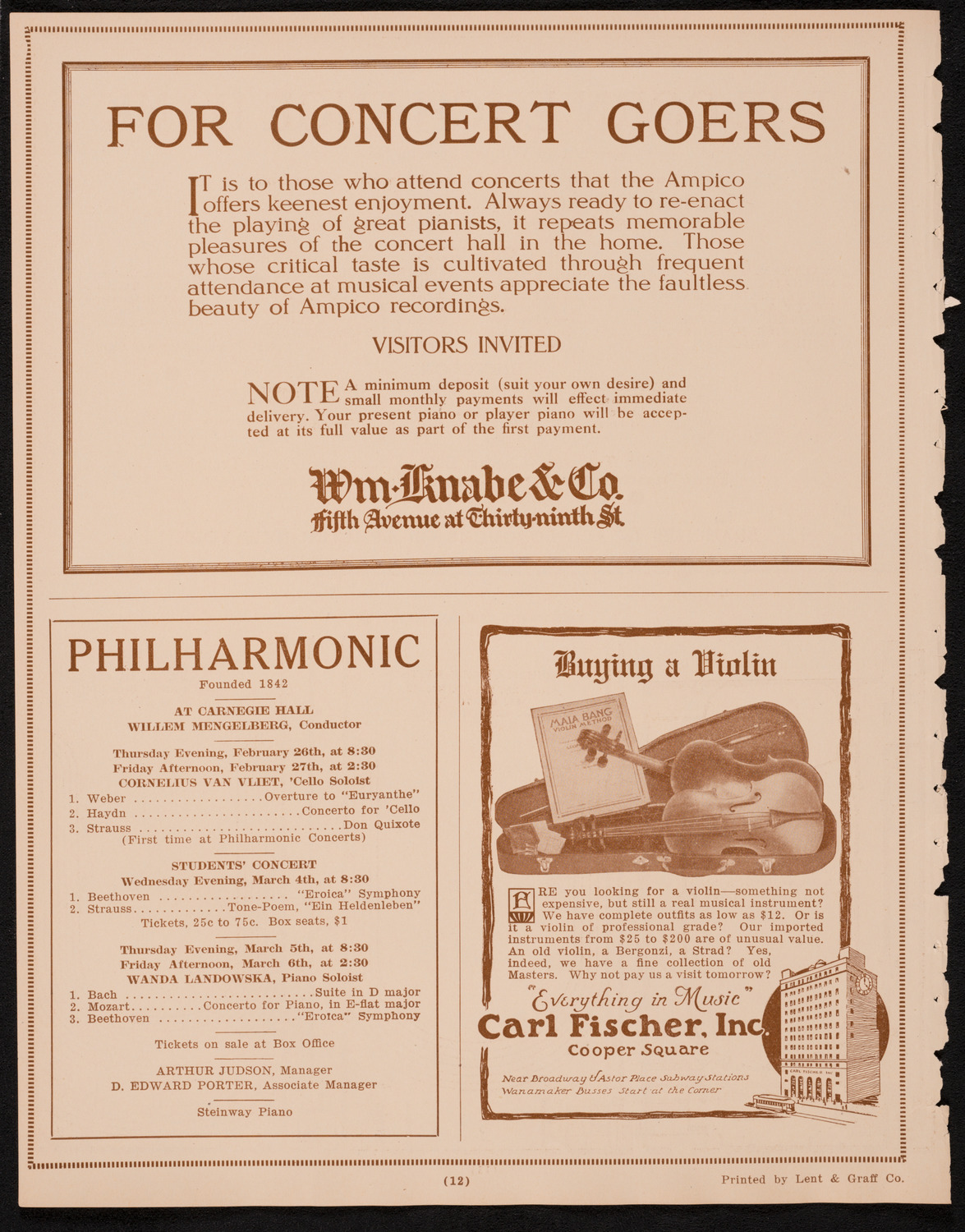 State Symphony Orchestra of New York, February 25, 1925, program page 12