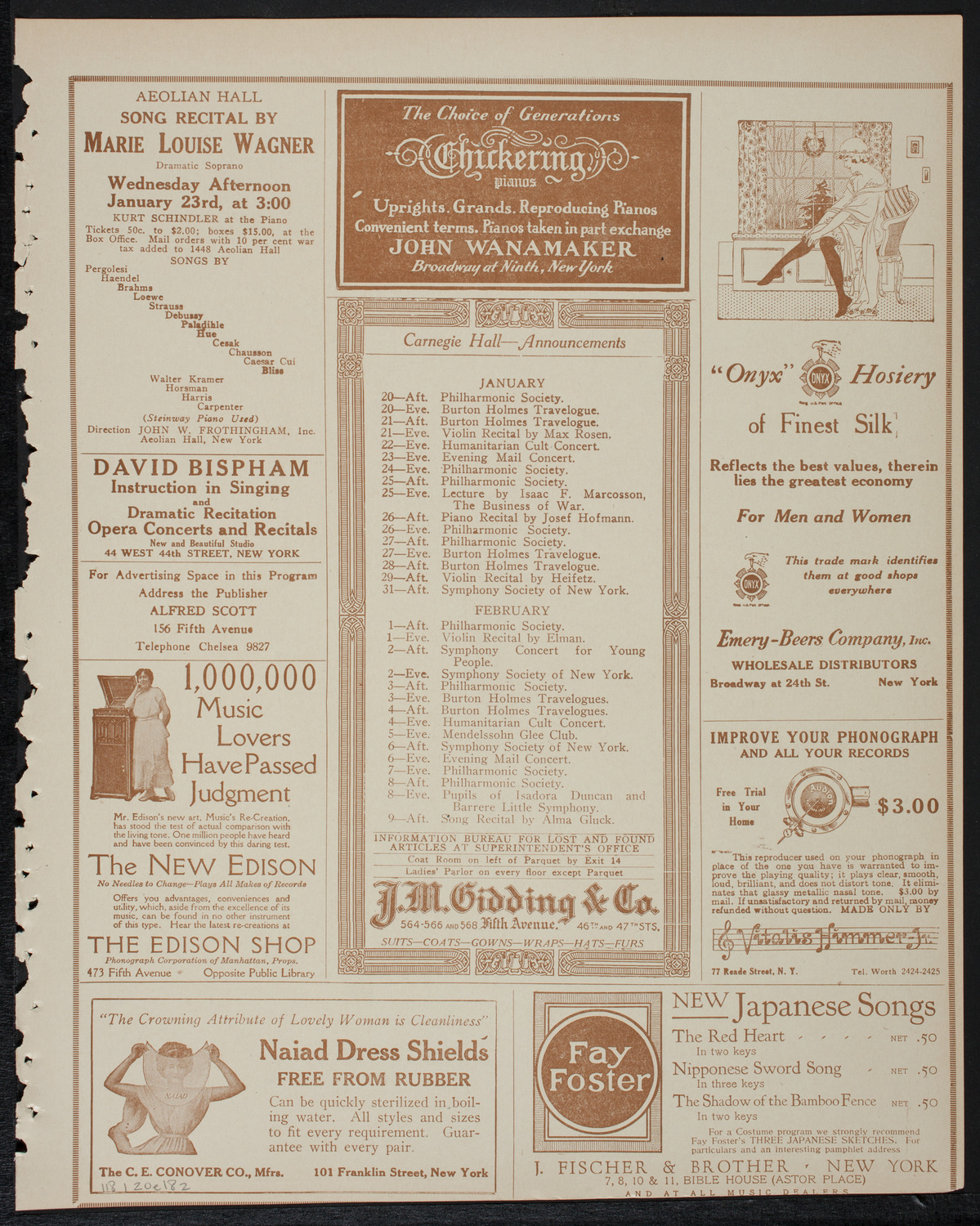 Russian Symphony Society of New York, January 19, 1918, program page 3