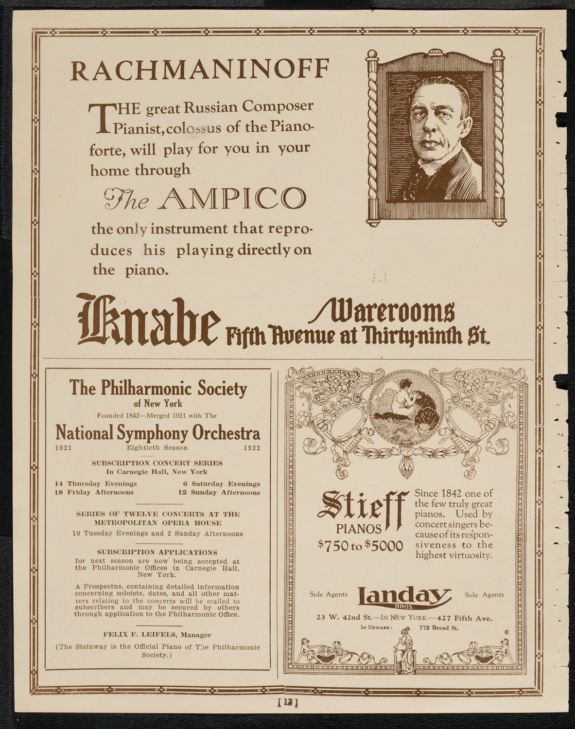 Rudolph Bochco, Violin, April 14, 1921, program page 12
