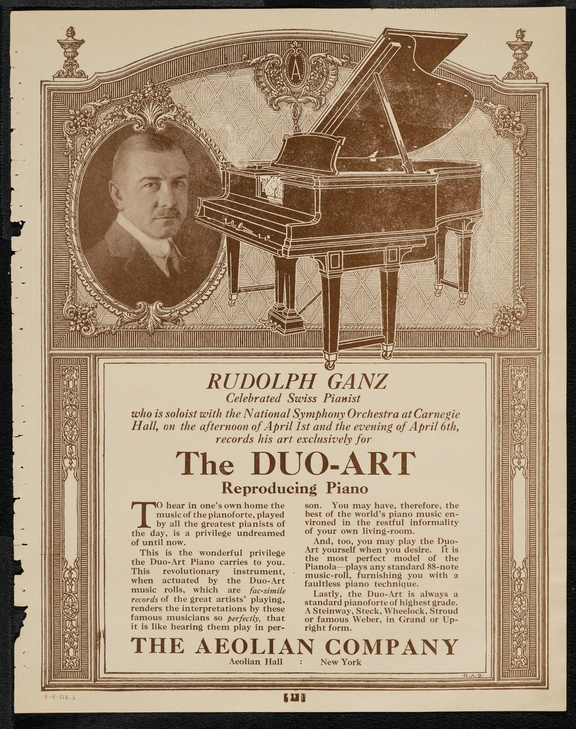 Philadelphia Orchestra, April 5, 1921, program page 11