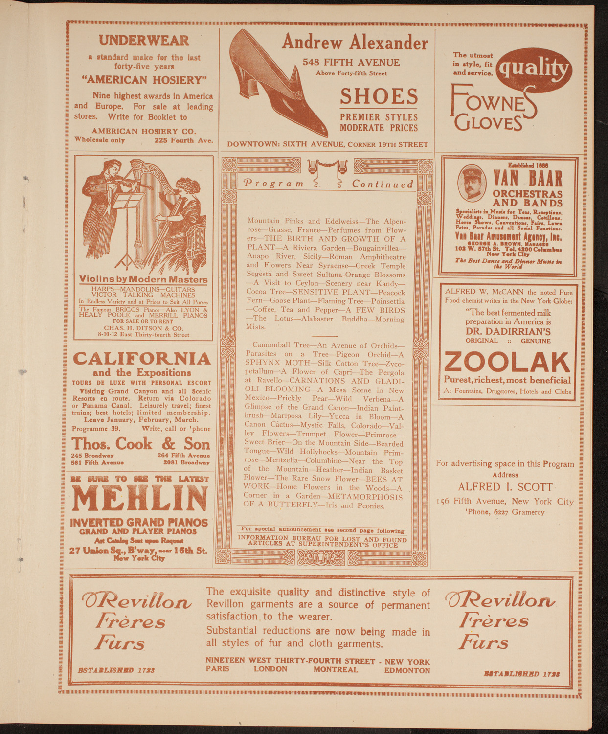 Elmendorf Lecture: Flowers from Many Lands, December 20, 1914, program page 7